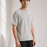 Slub Knit Tee - Grey - detail view