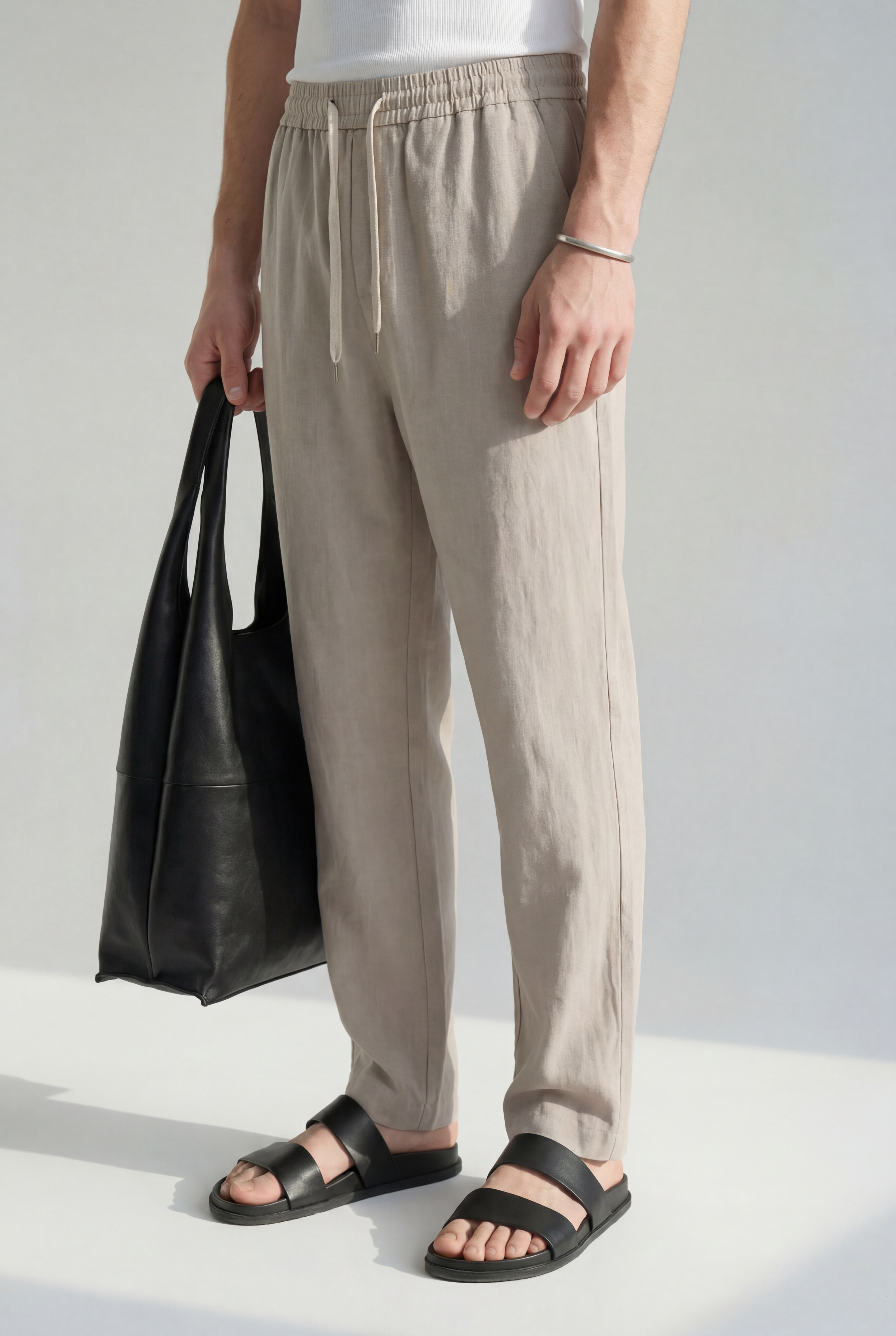 Hipland The Nara Beach Trouser - Stone Taupe - back view