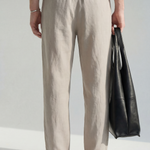 Hipland The Nara Beach Trouser - Stone Taupe - detail view