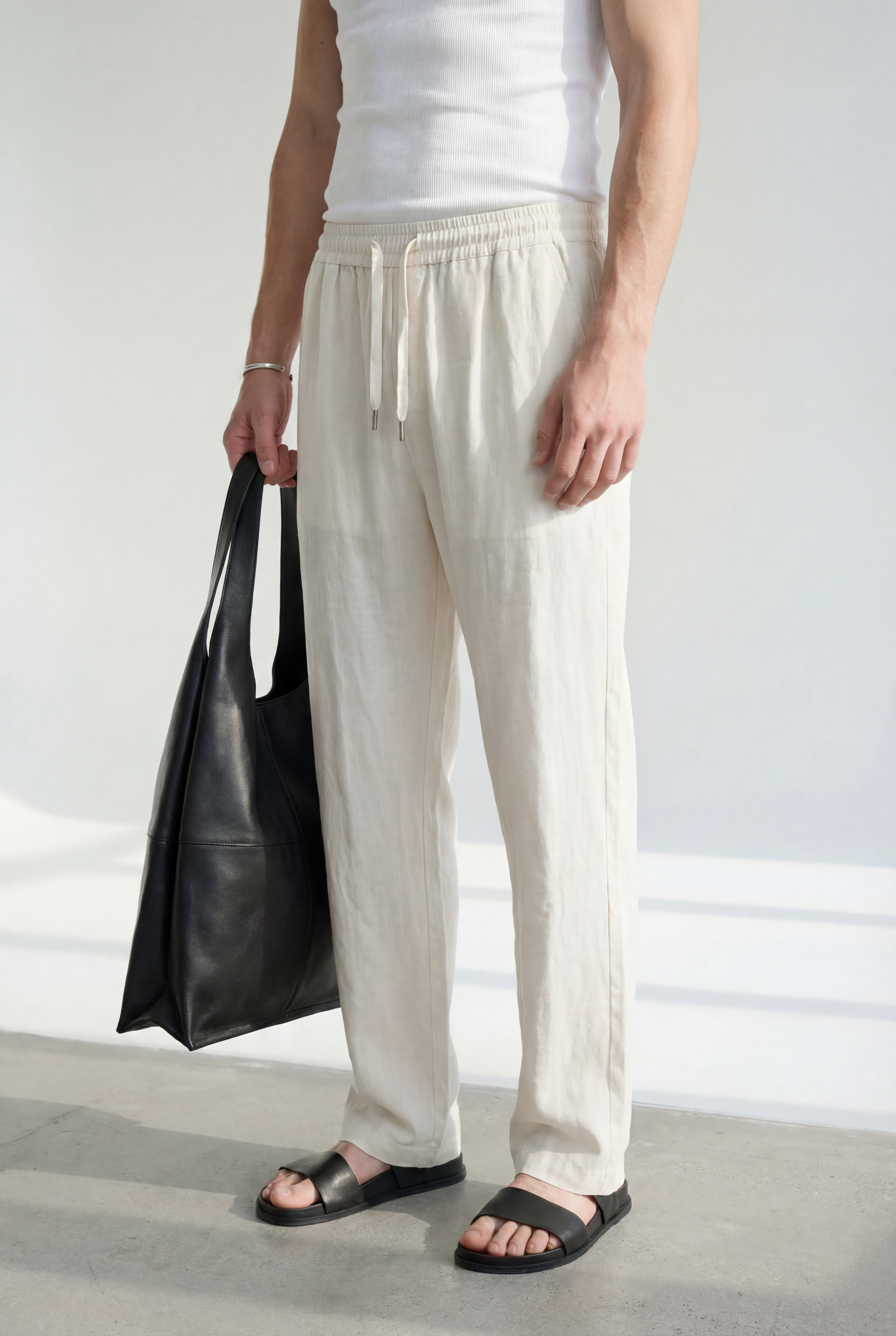 Hipland The Nara Beach Trouser - Natural - view 6 view
