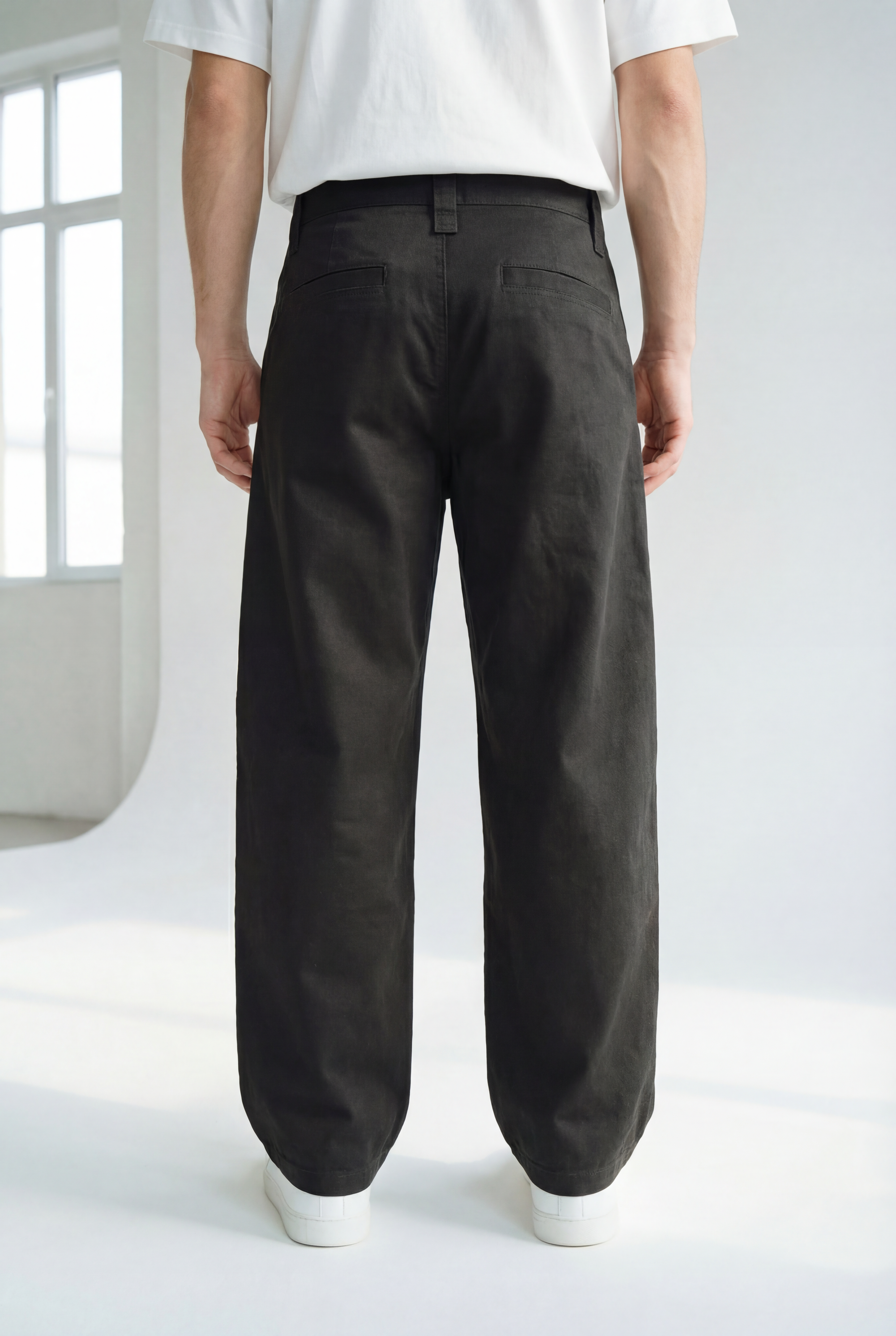Hipland Echo Trouser — Black — back view