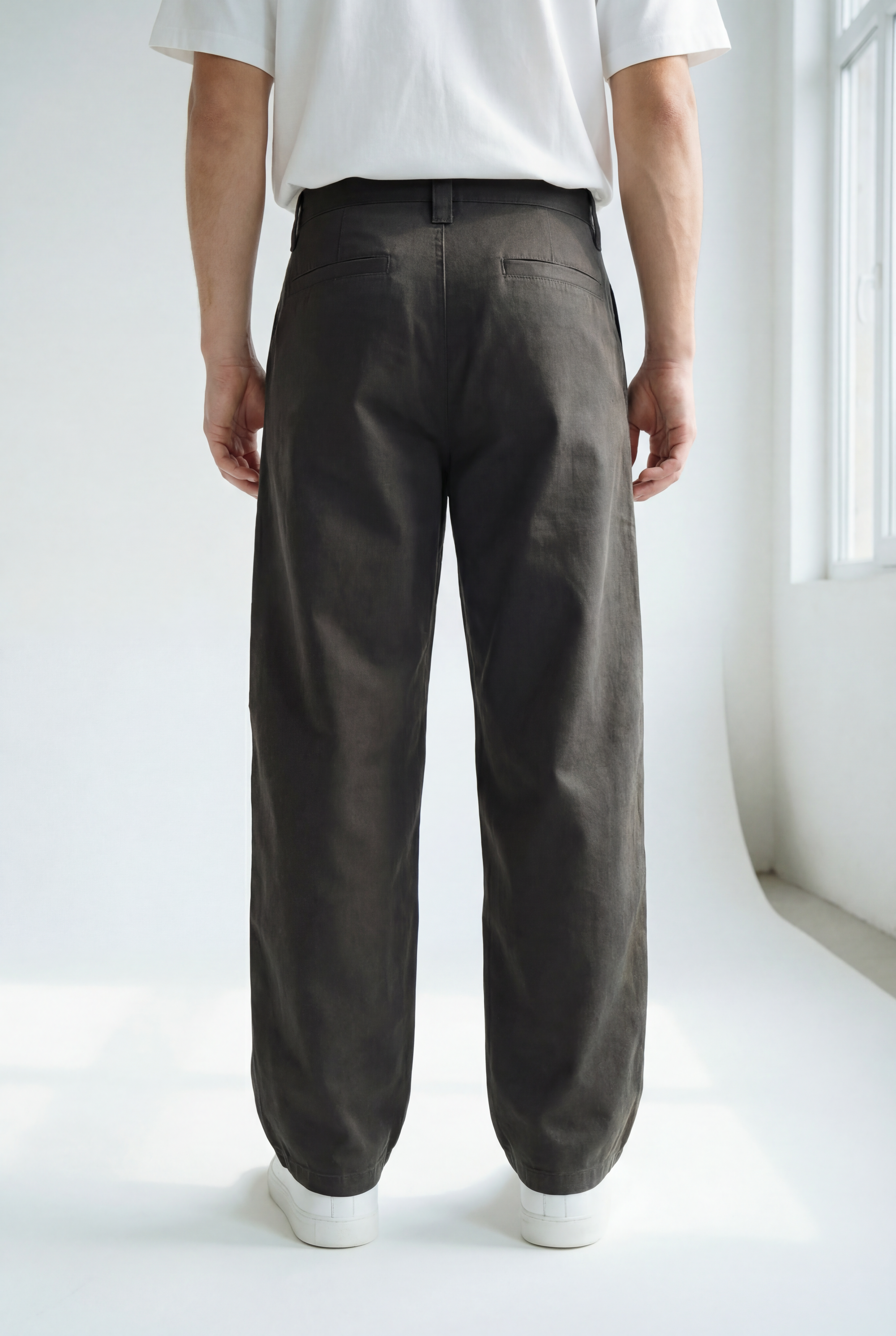 Hipland Echo Trouser — Charcoal — back view