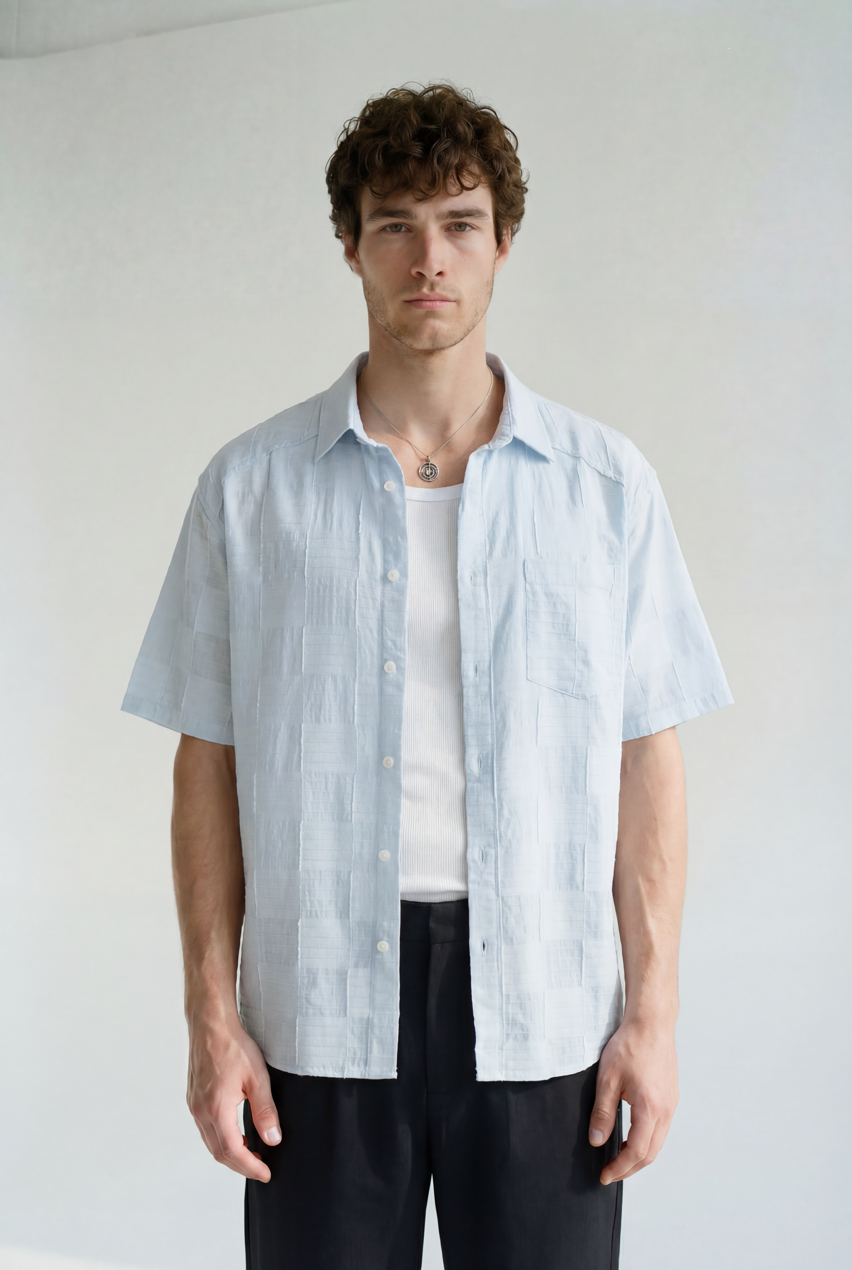 Hipland Sebastian Shirt - Light Blue - front view