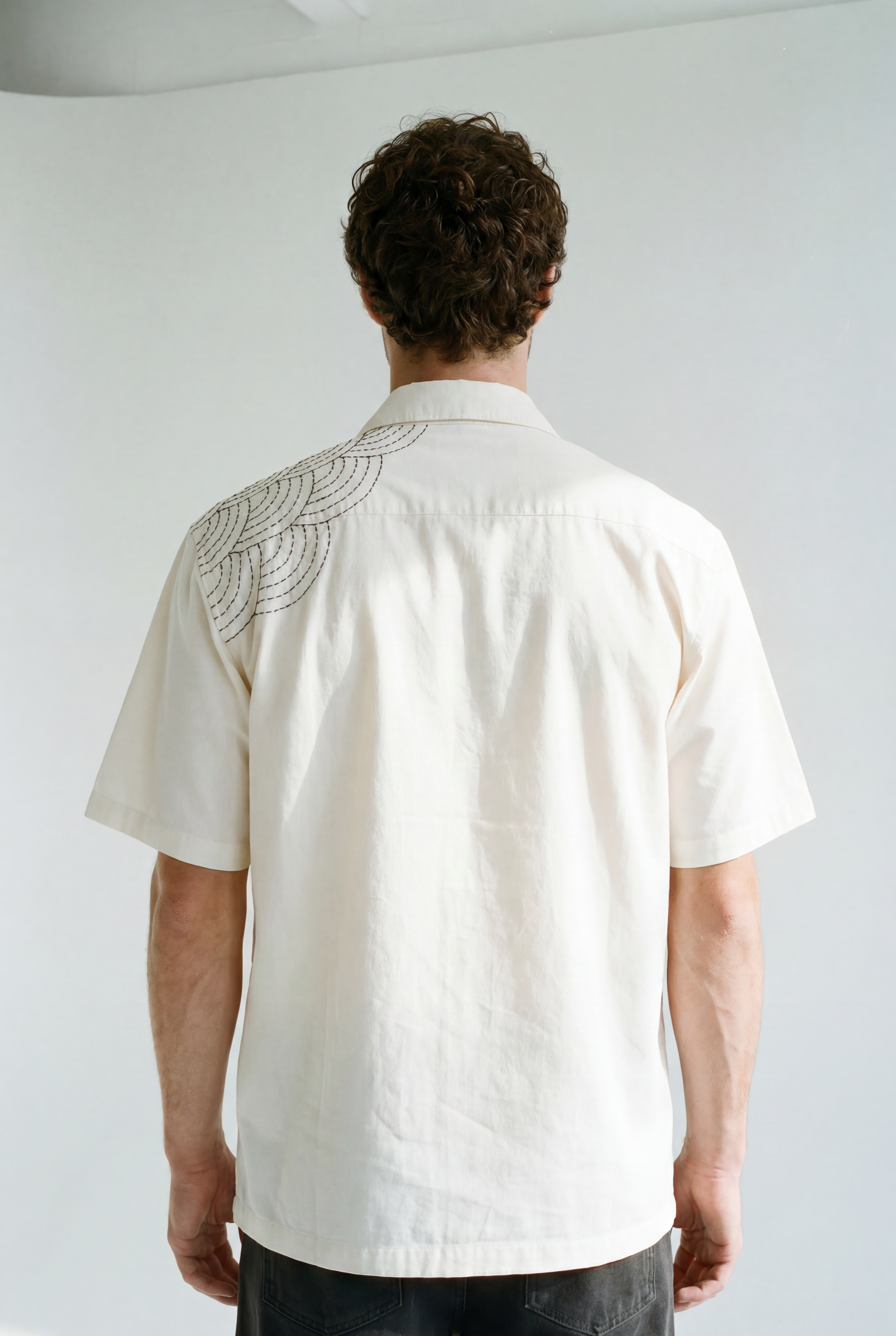 Hipland Nami Shirt - Natural - back view