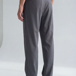 Hipland Pleated Kyoto Trousers - Charcoal - back view