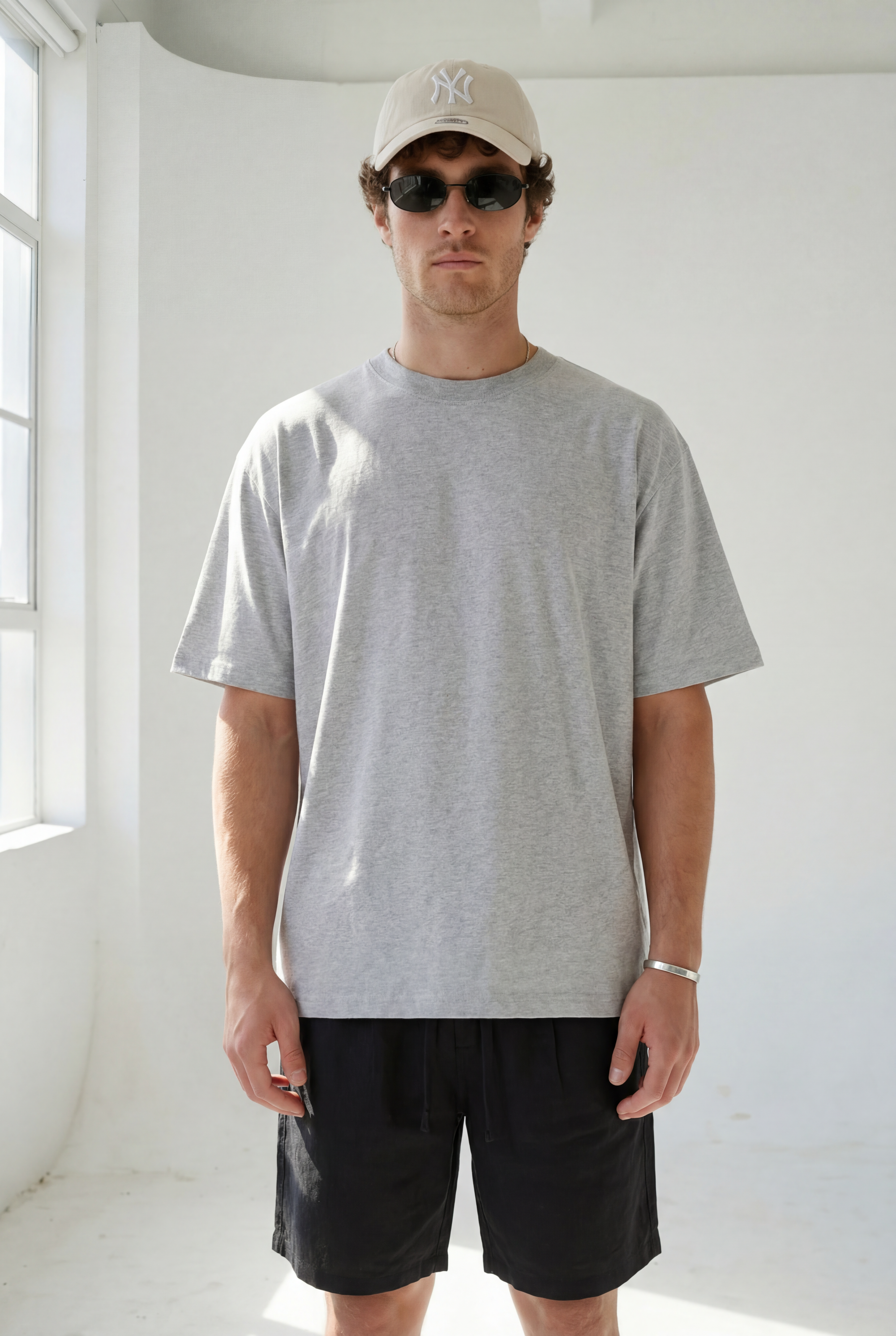 Hipland 300GSM Big Tee - Grey - front view
