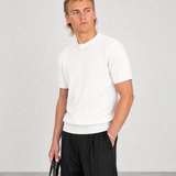 Hipland Knitted Tee - White - side view