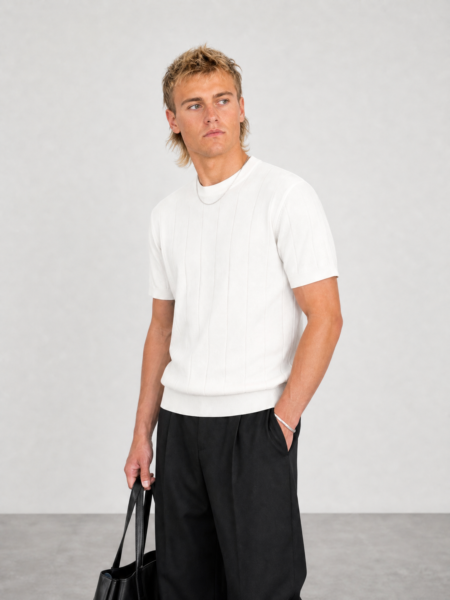 Knitted Tee - White