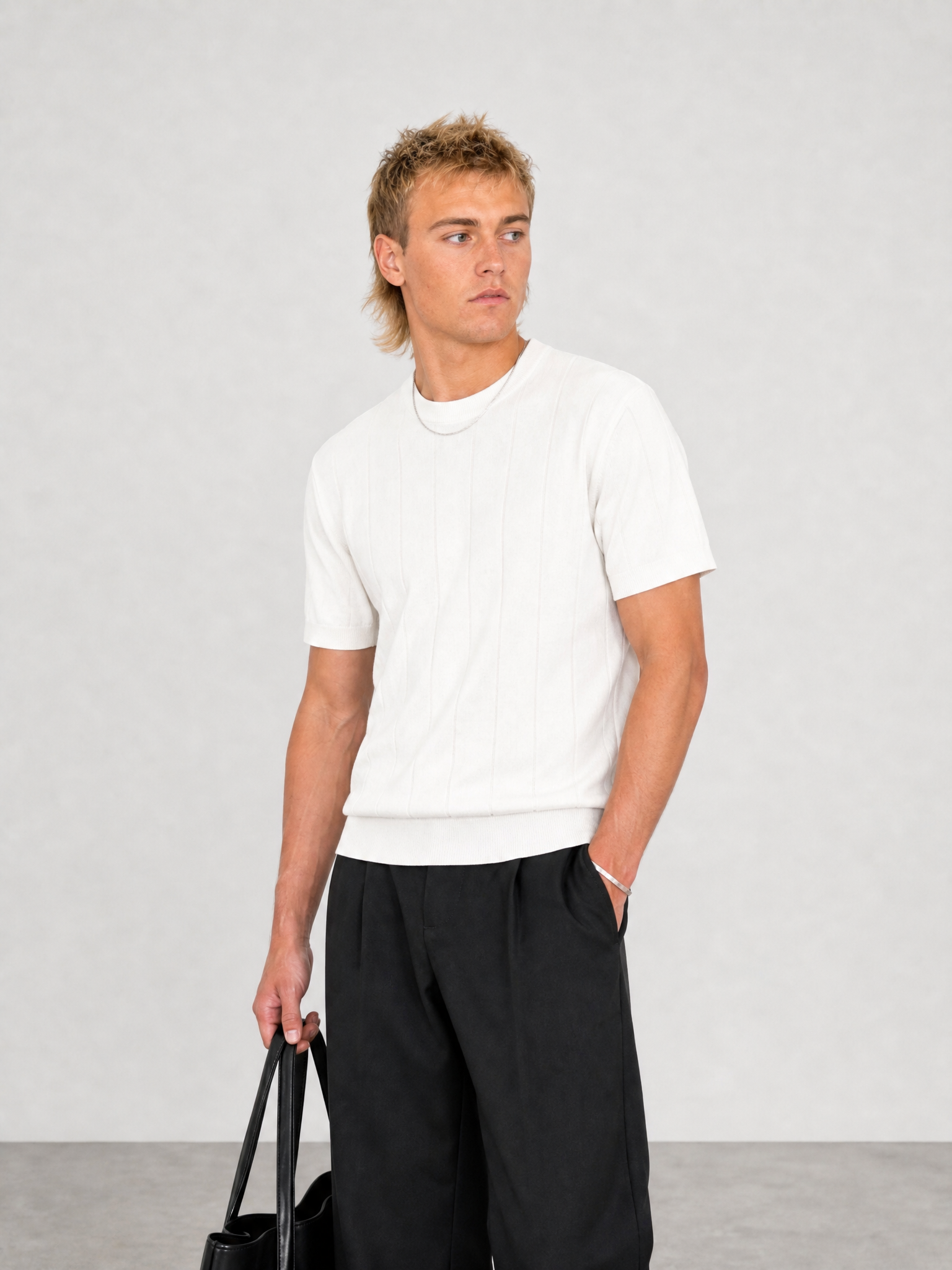 Knitted Tee - White