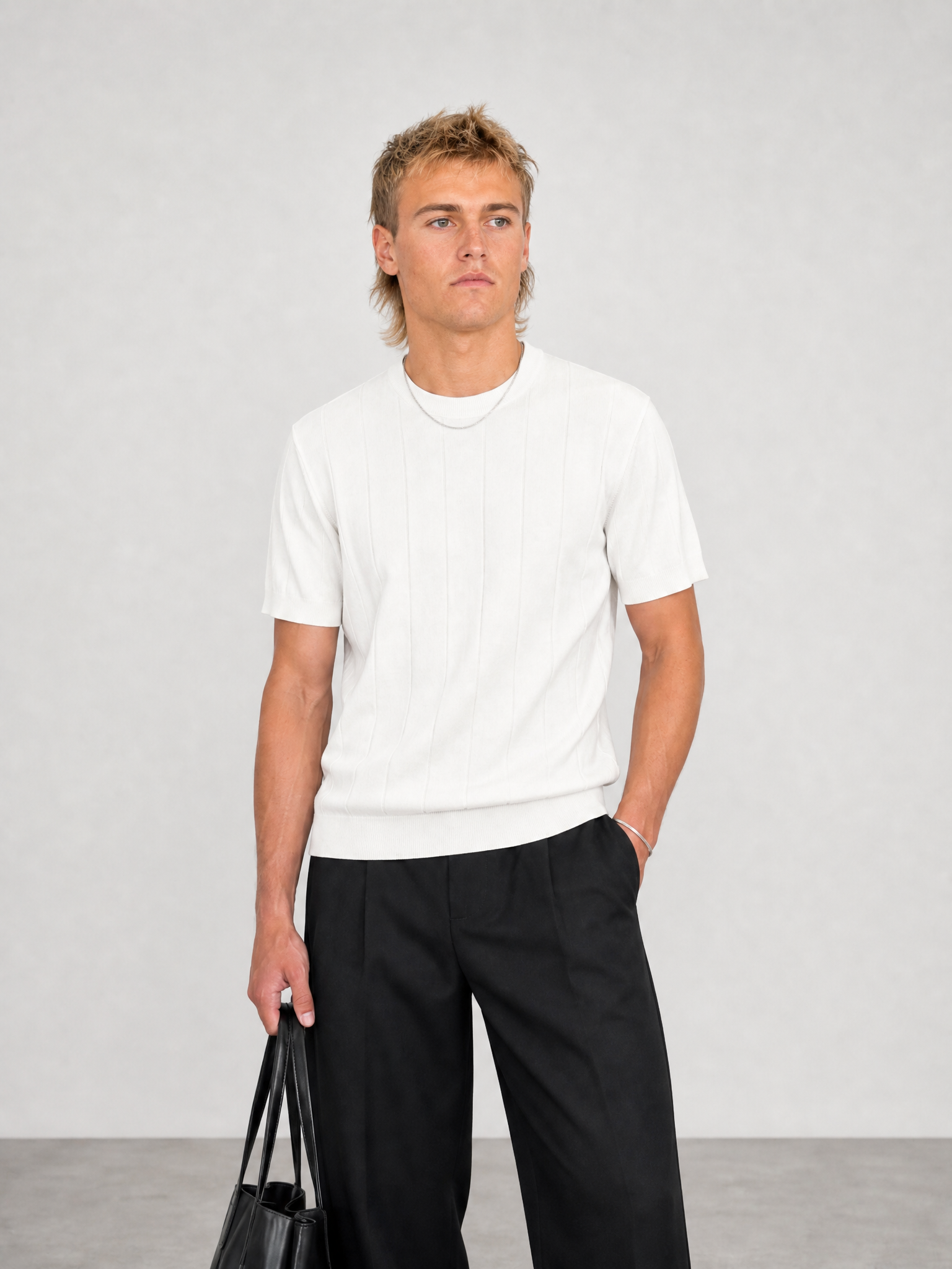 Knitted Tee - White