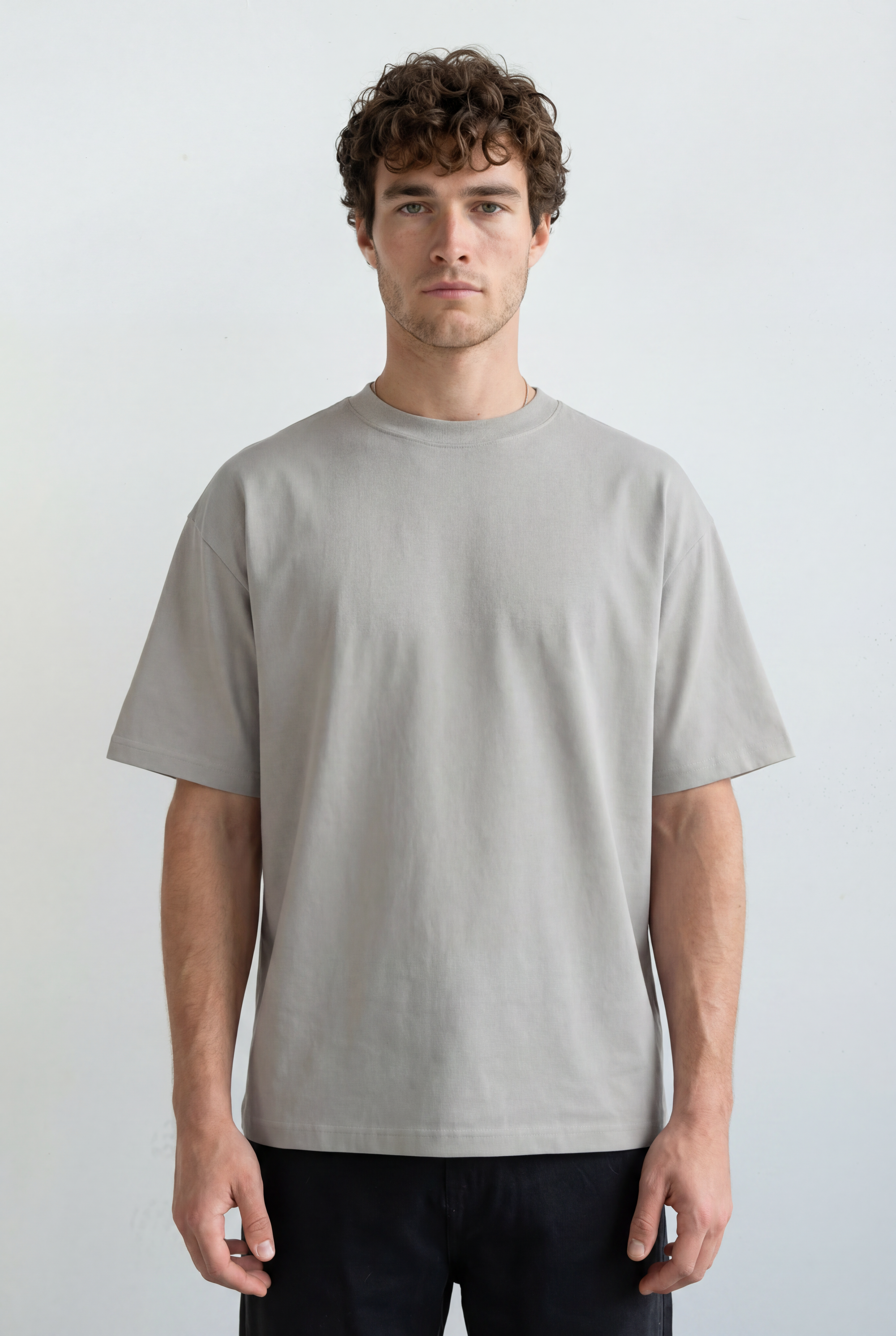 Hipland Frame Tee — Grey — front view