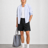 Striped Button-Down Shirt - Light Blue Stripe