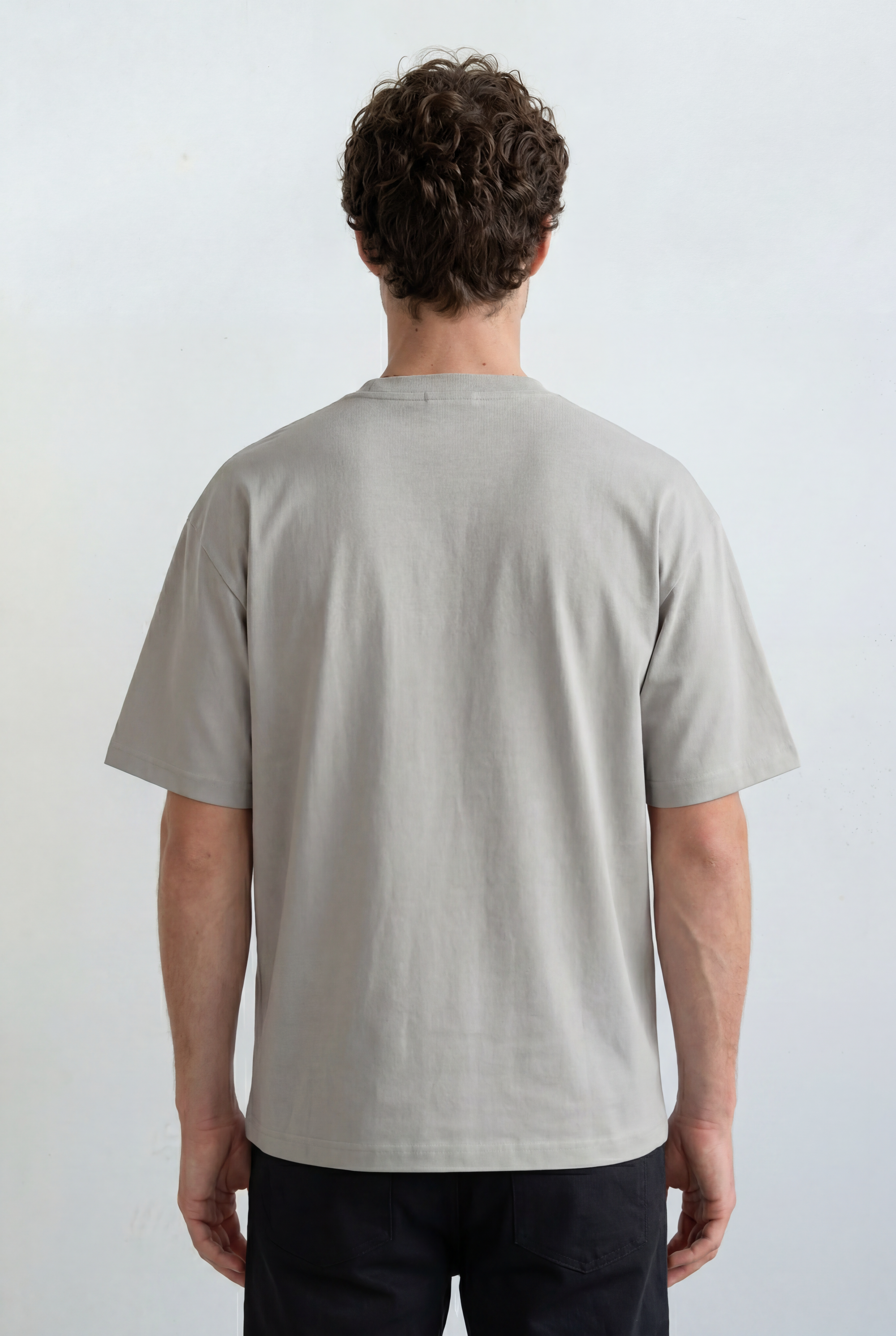 Hipland Frame Tee — Grey — back view