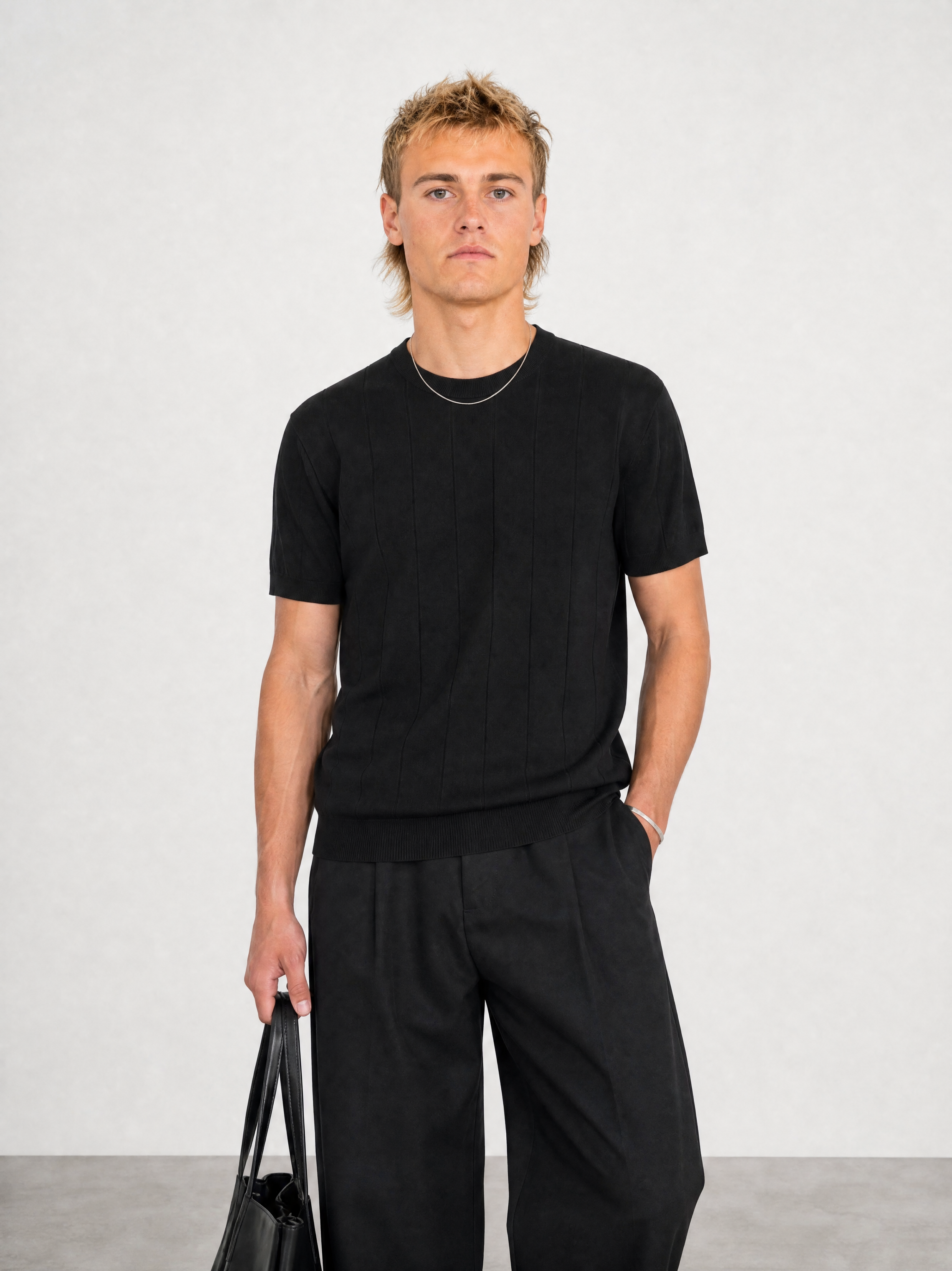Knitted Tee - Black
