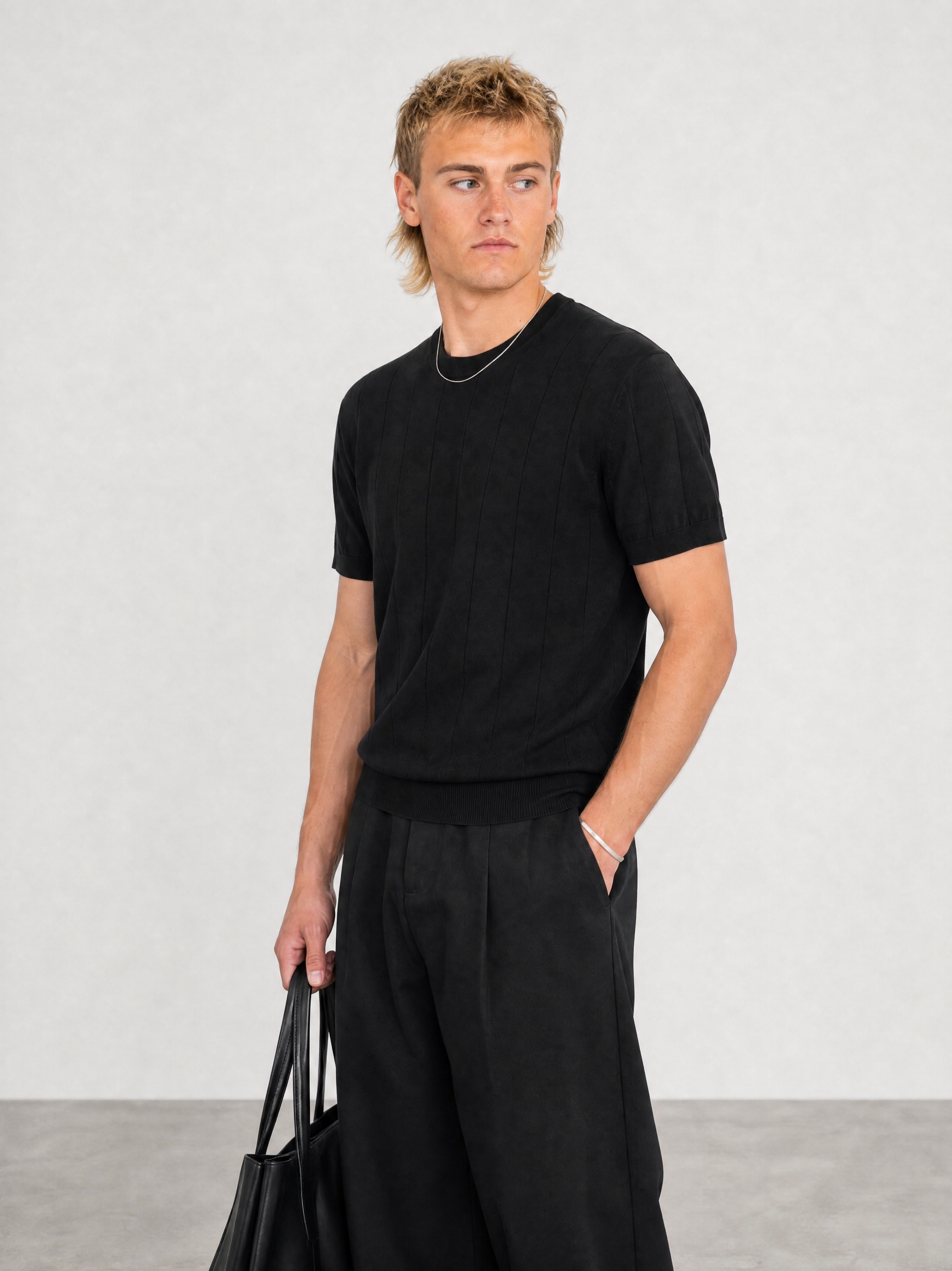 Knitted Tee - Black