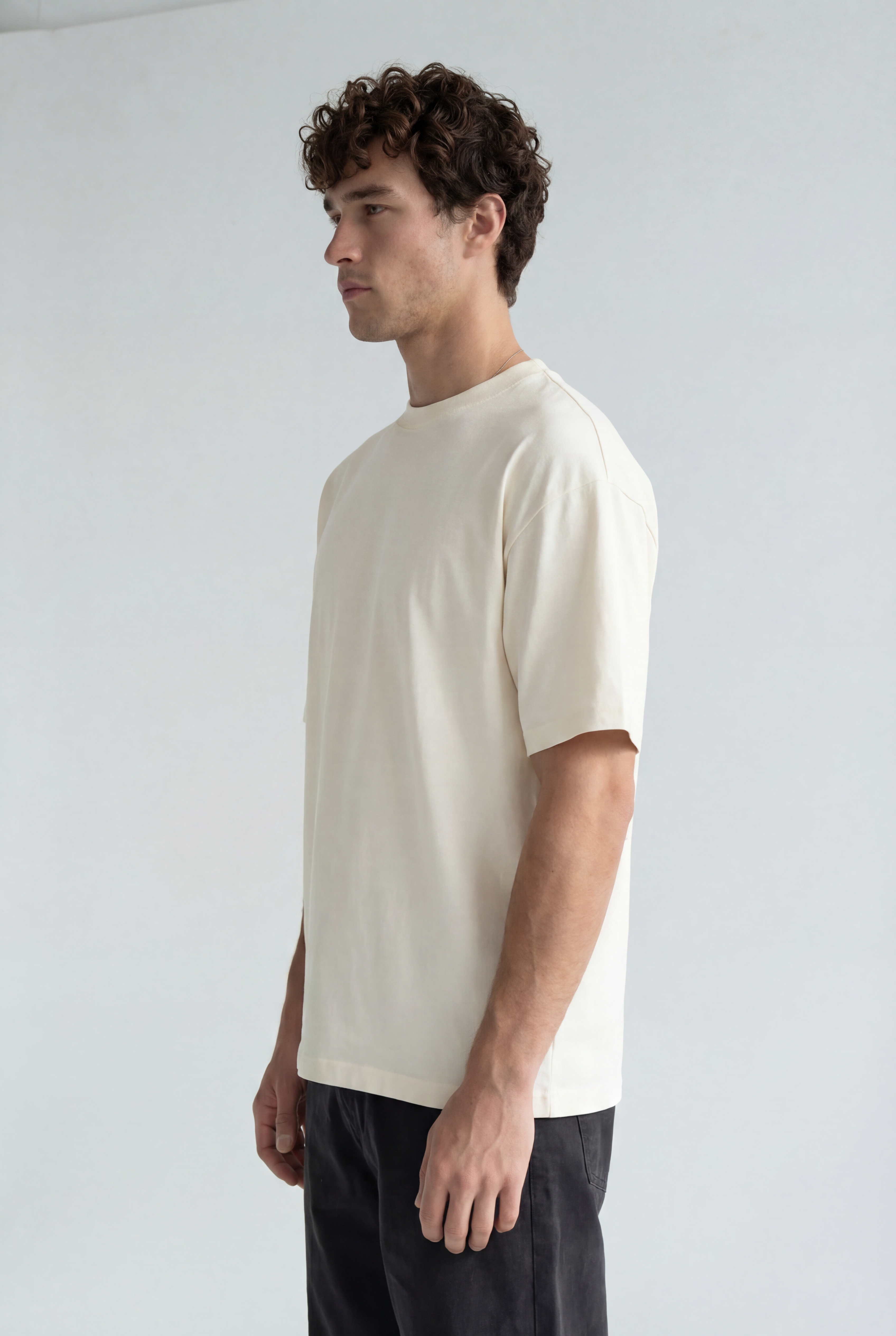 Hipland Frame Tee — Cream — front alternate view