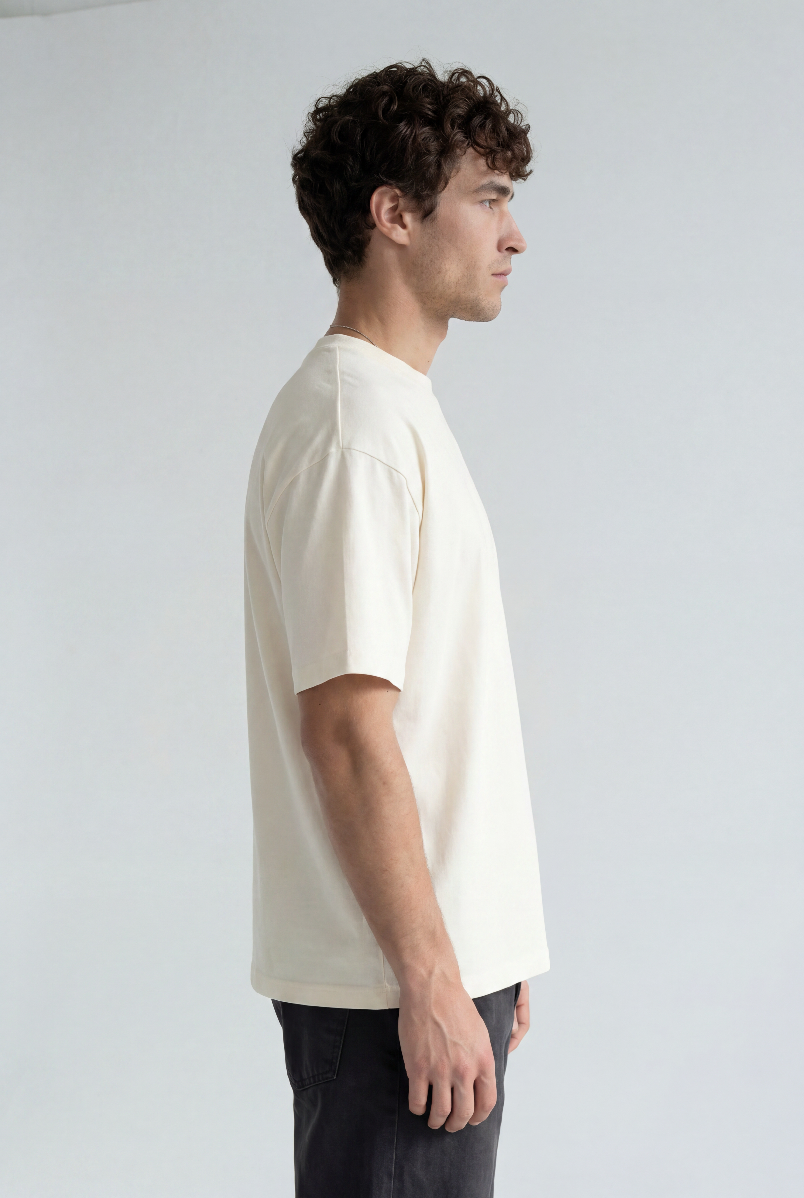 Hipland Frame Tee — Cream — detail view