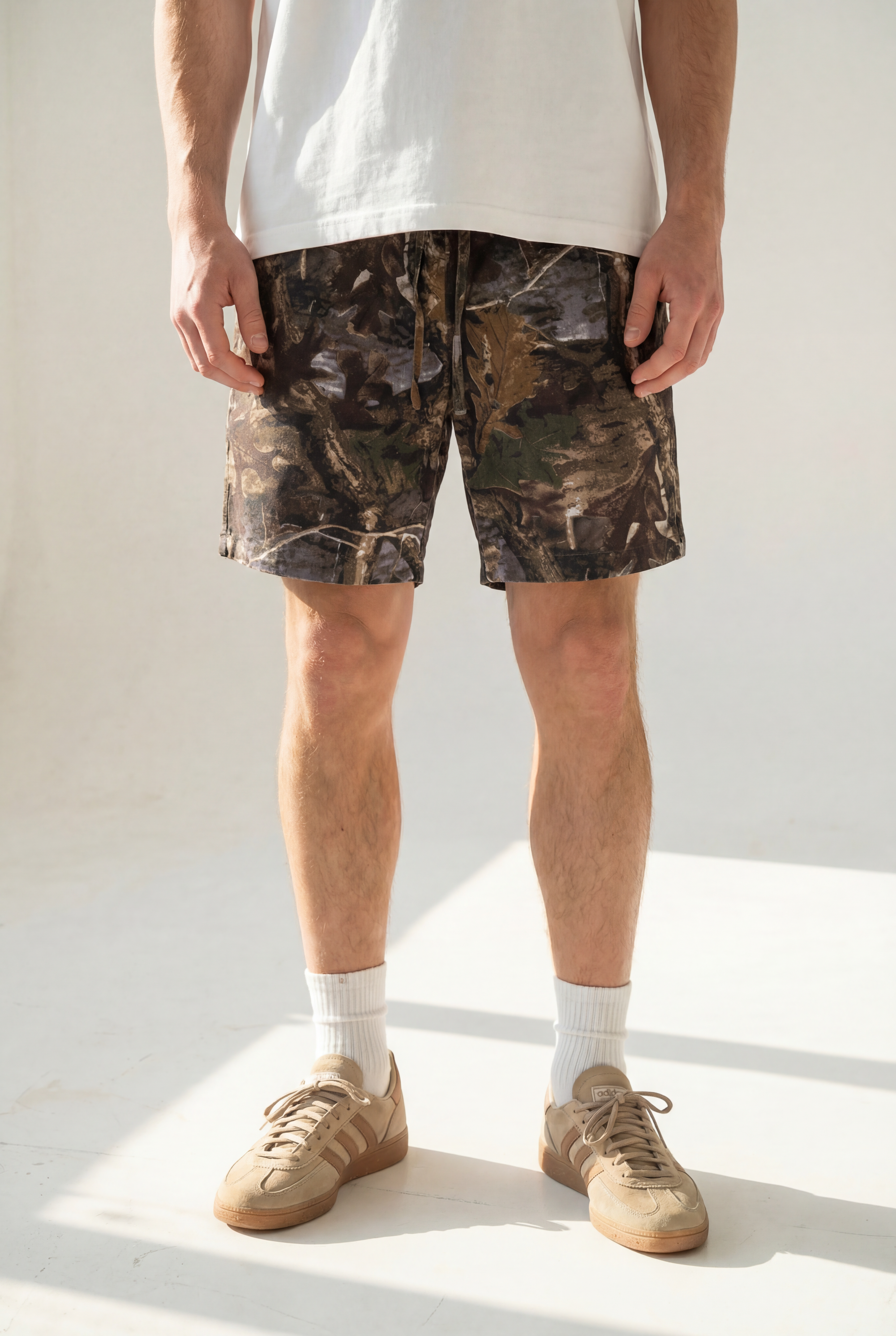 Hipland Bush Camo Shorts — Dark Camo — detail view