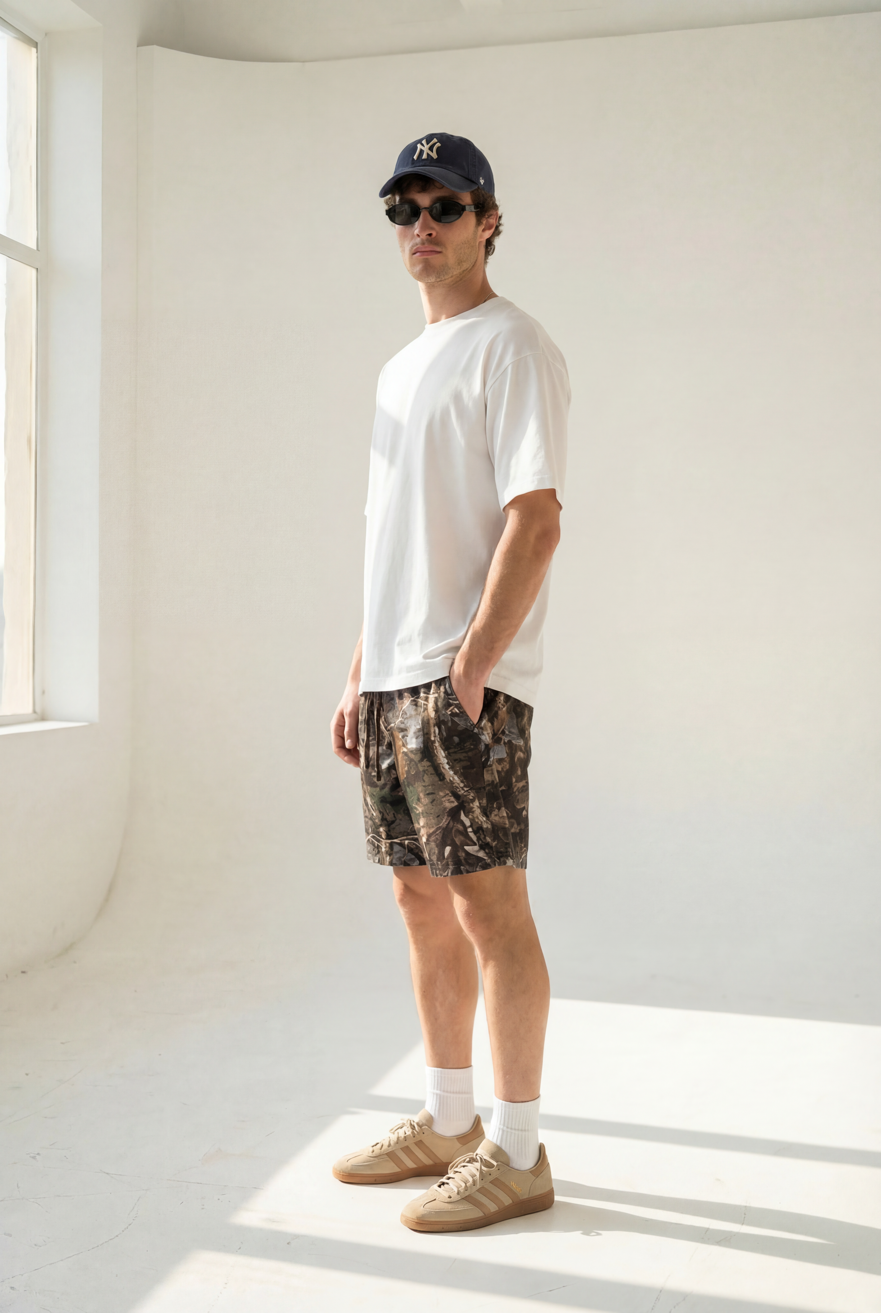 Hipland Bush Camo Shorts — Dark Camo — back view