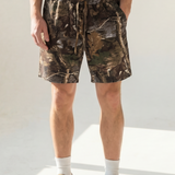 Hipland Bush Camo Shorts — Dark Camo — front view
