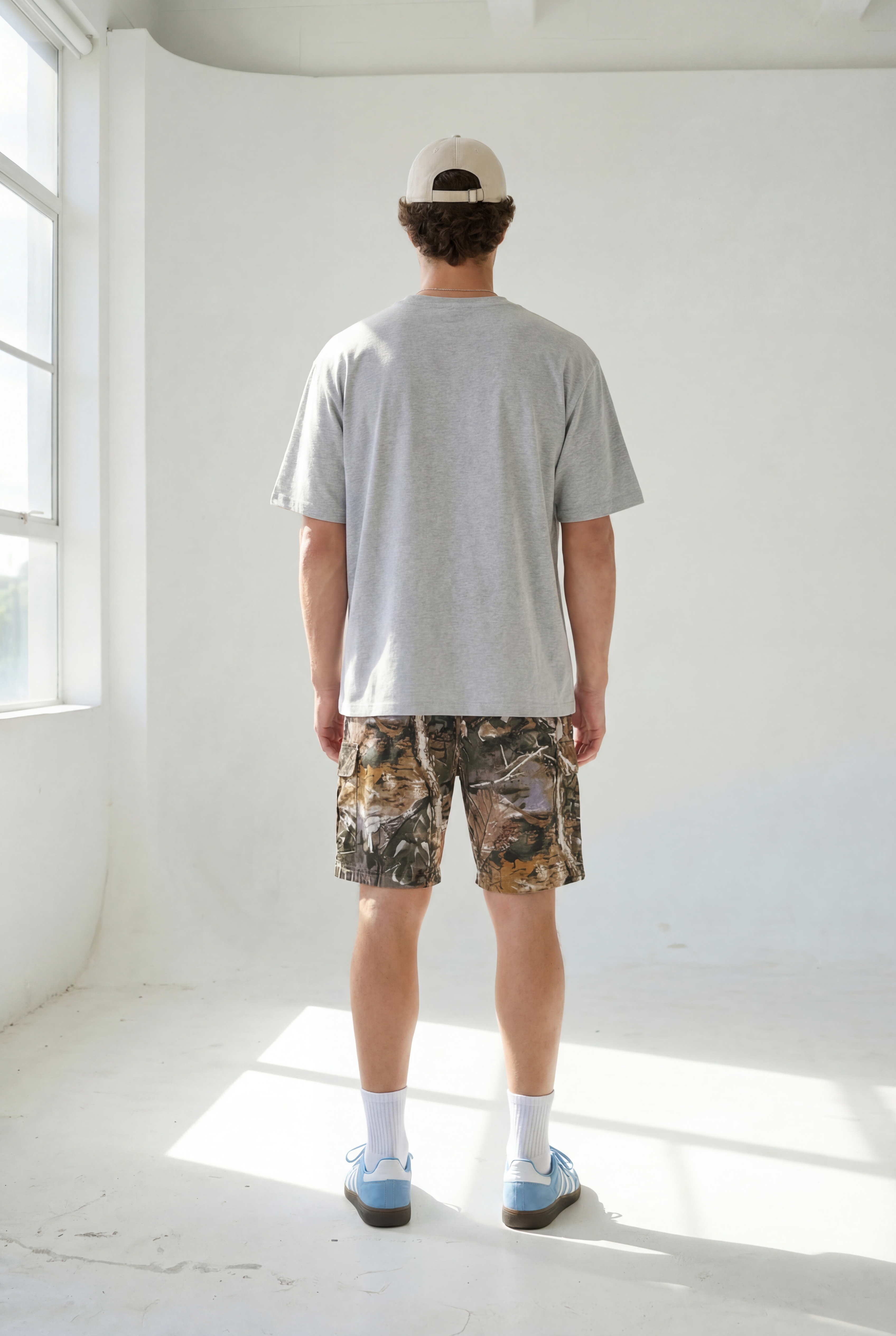 Hipland Bush Camo Shorts — Light Camo — detail view