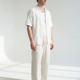 Hipland The Nara Beach Trouser - Natural - detail view