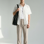 Hipland The Nara Beach Trouser - Stone Taupe - front alternate view