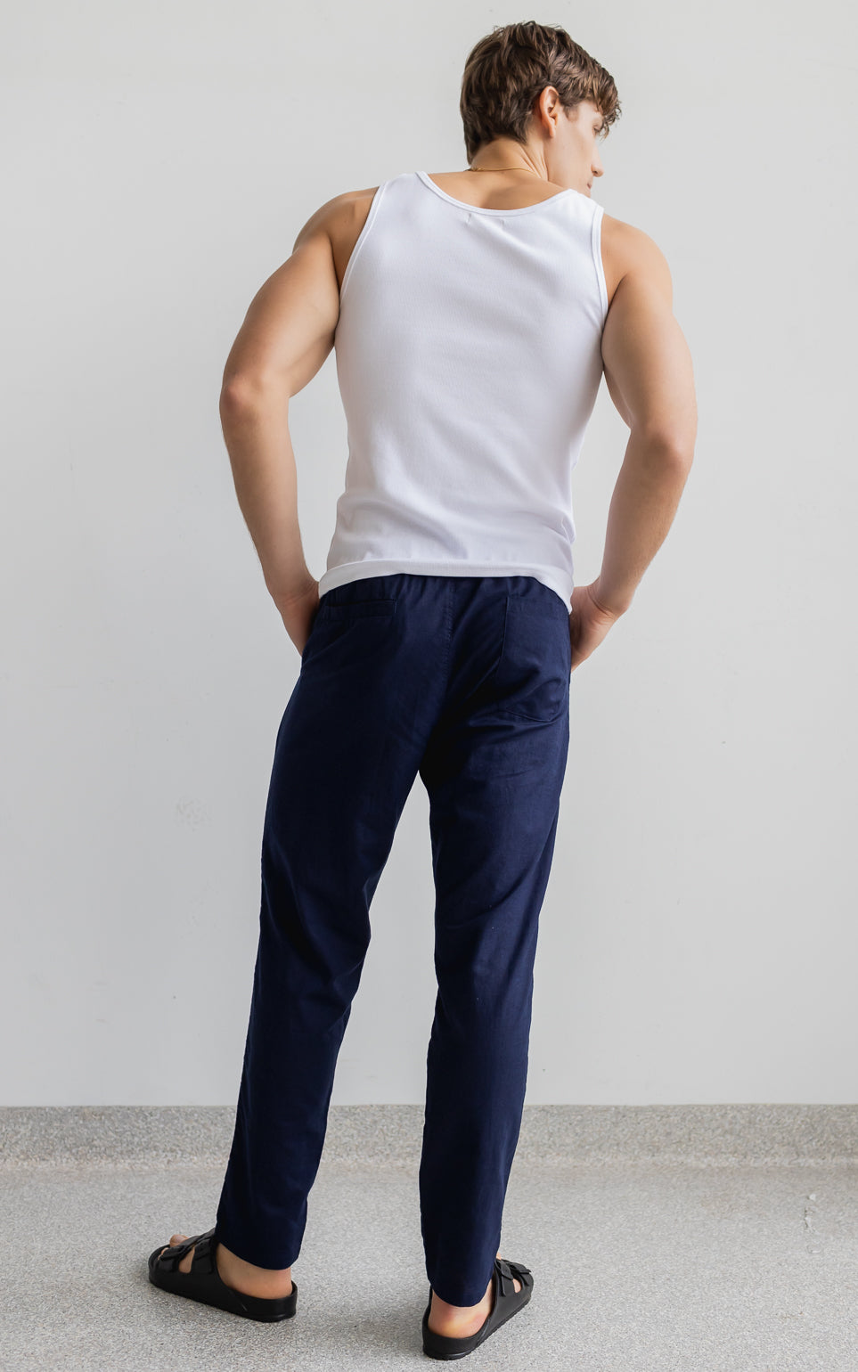 Noosa Linen Pants - Navy