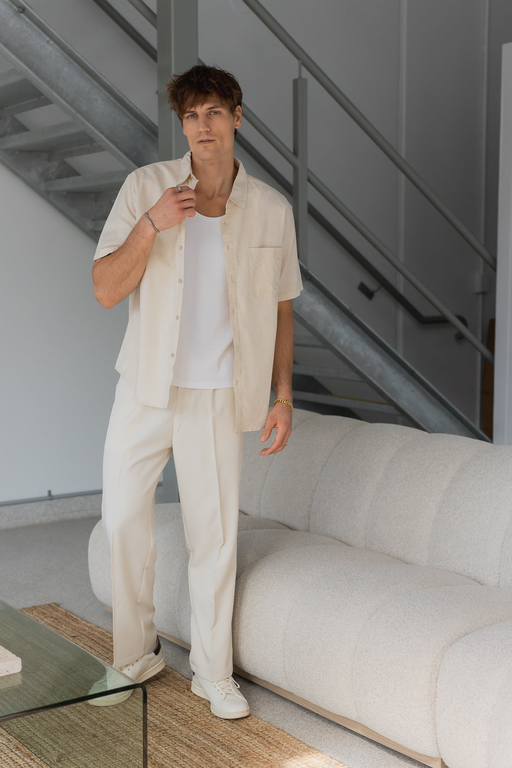 Cotton Linen SS Shirt - Natural