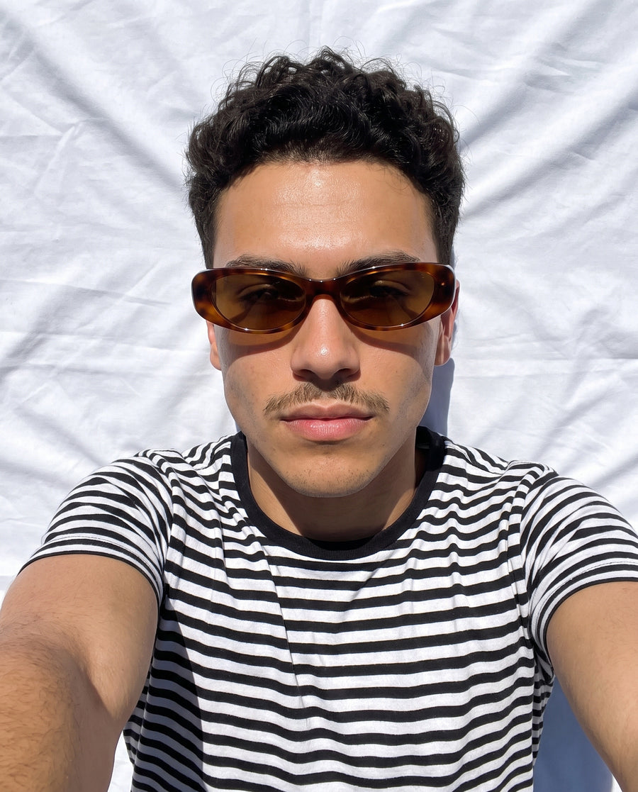 Havana Sunglasses - Yellow Tortoise Frame, Brown Lens