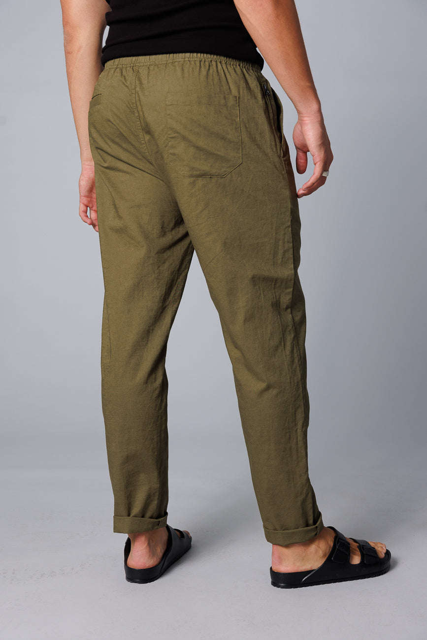 Noosa Linen Pants - Dark Green