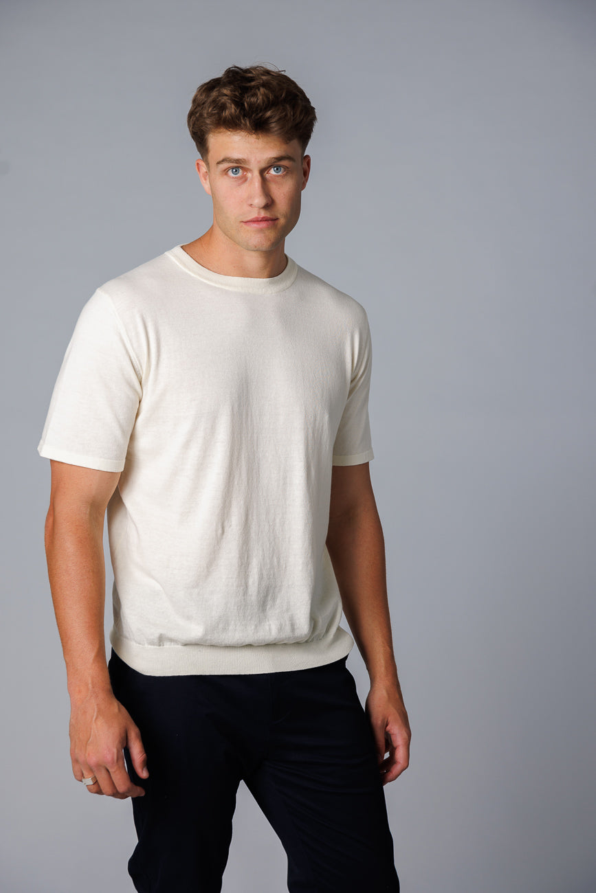 Noosa Knitted Tee - Cream