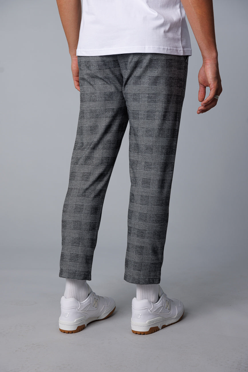 Crop Pants - Light Grey Check
