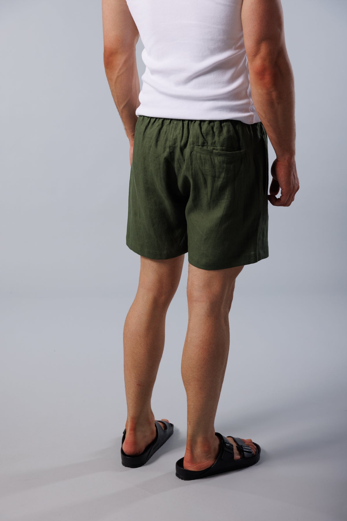 Noosa Linen Shorts - Army
