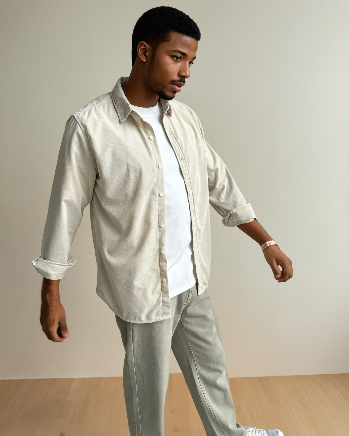 Drift Cord Overshirt - Sand