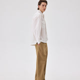 White Double Pocket Boxy Shirt
