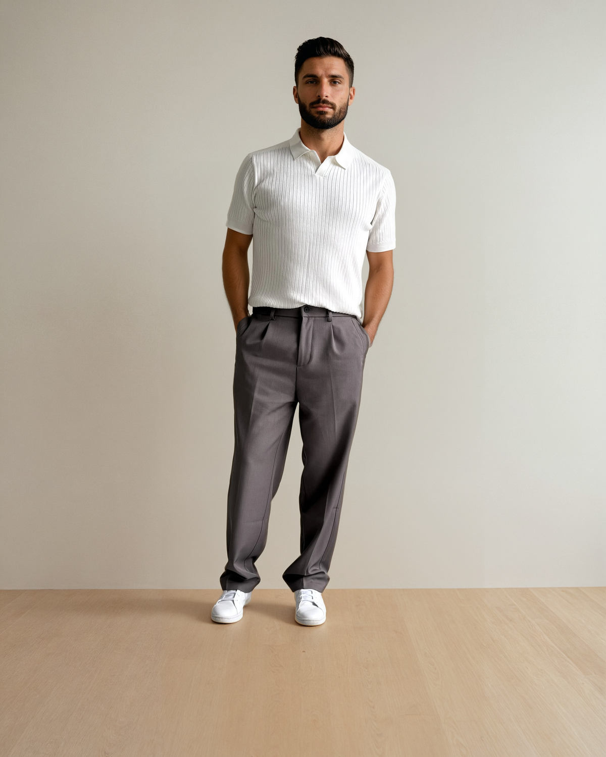 Baggy Pleated Pants - Grey