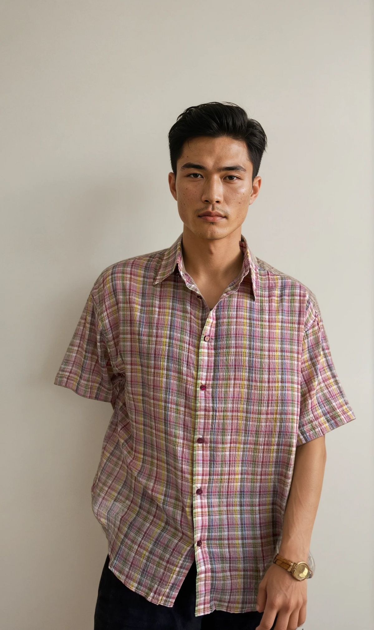 Apple SS Shirt - Pink Plaid