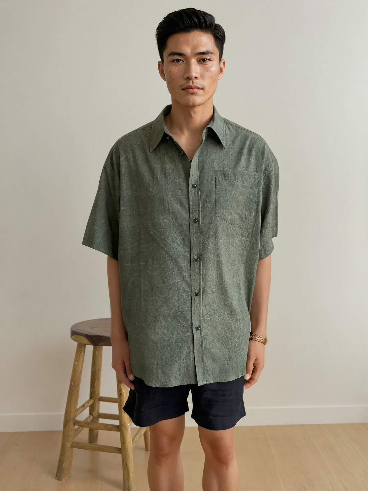 Apple SS Shirt - Green Leaf