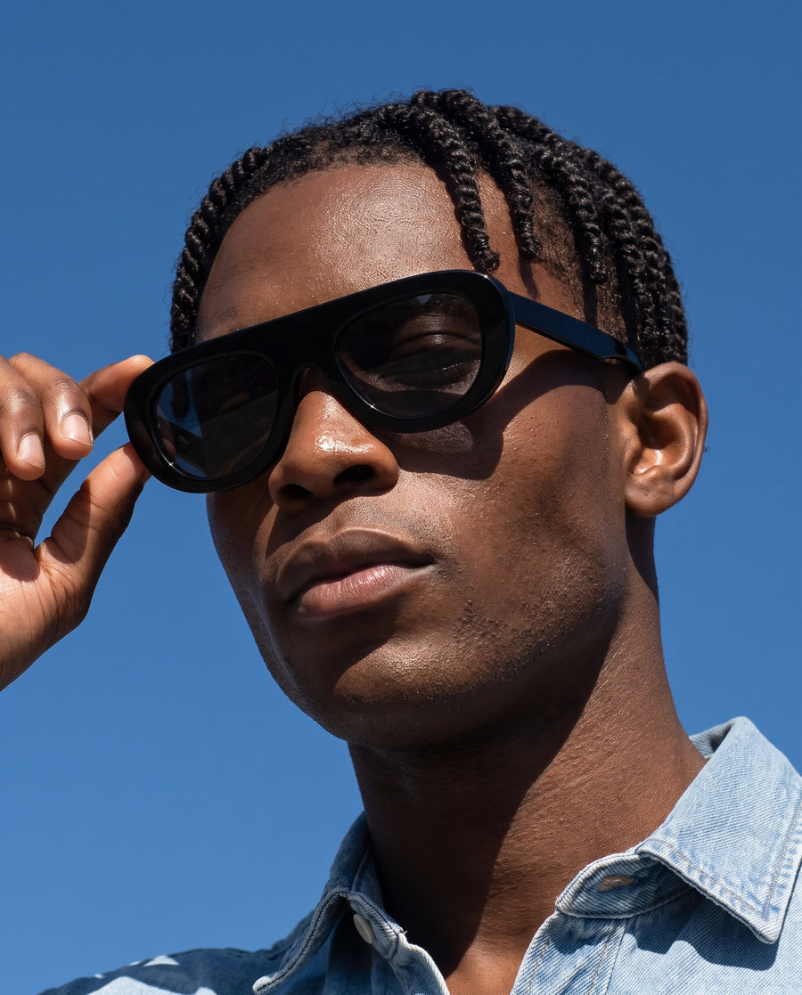 Ibiza Sunglasses - Black Frame, Grey Lens