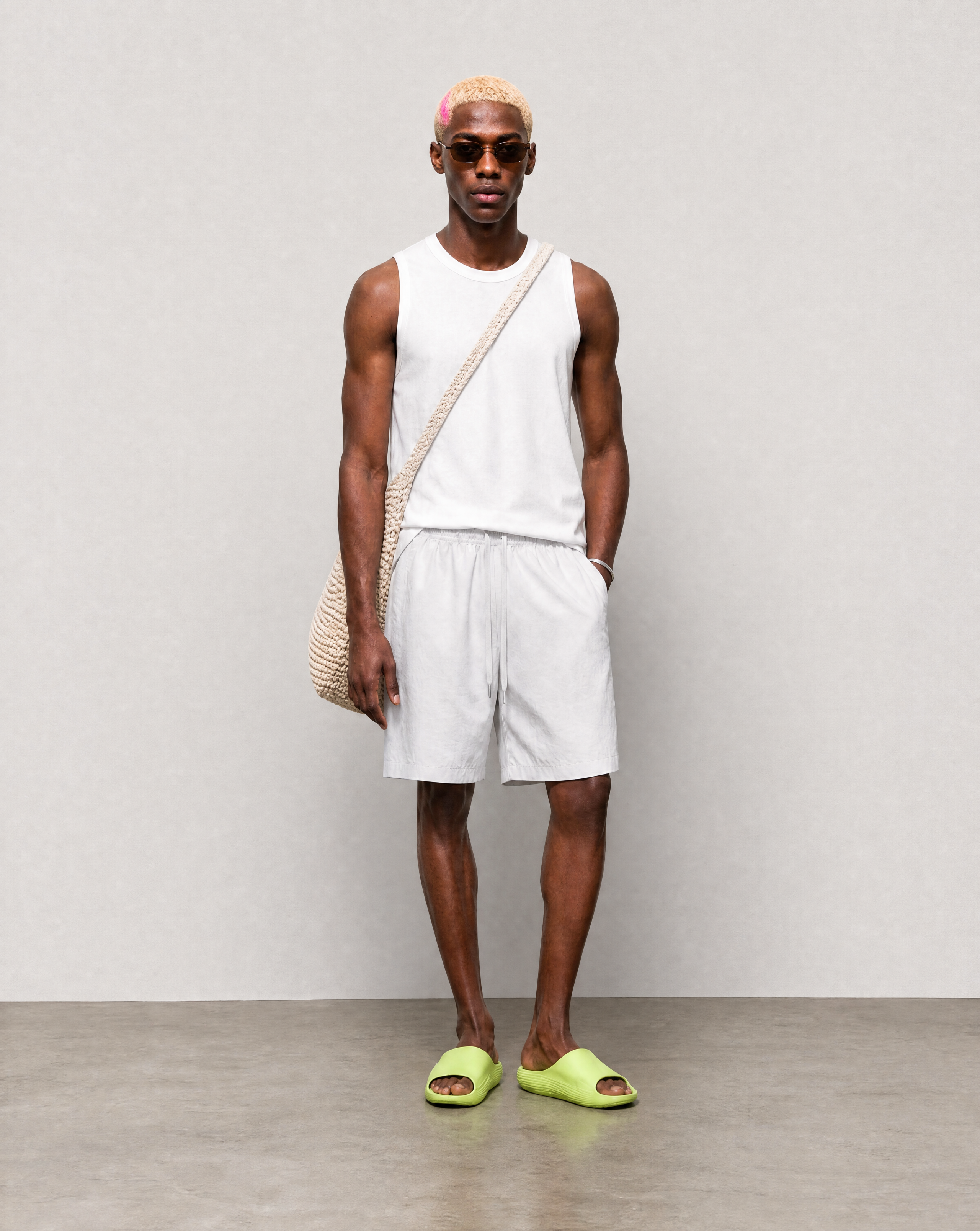 Bondi Shorts - Light Grey - front view