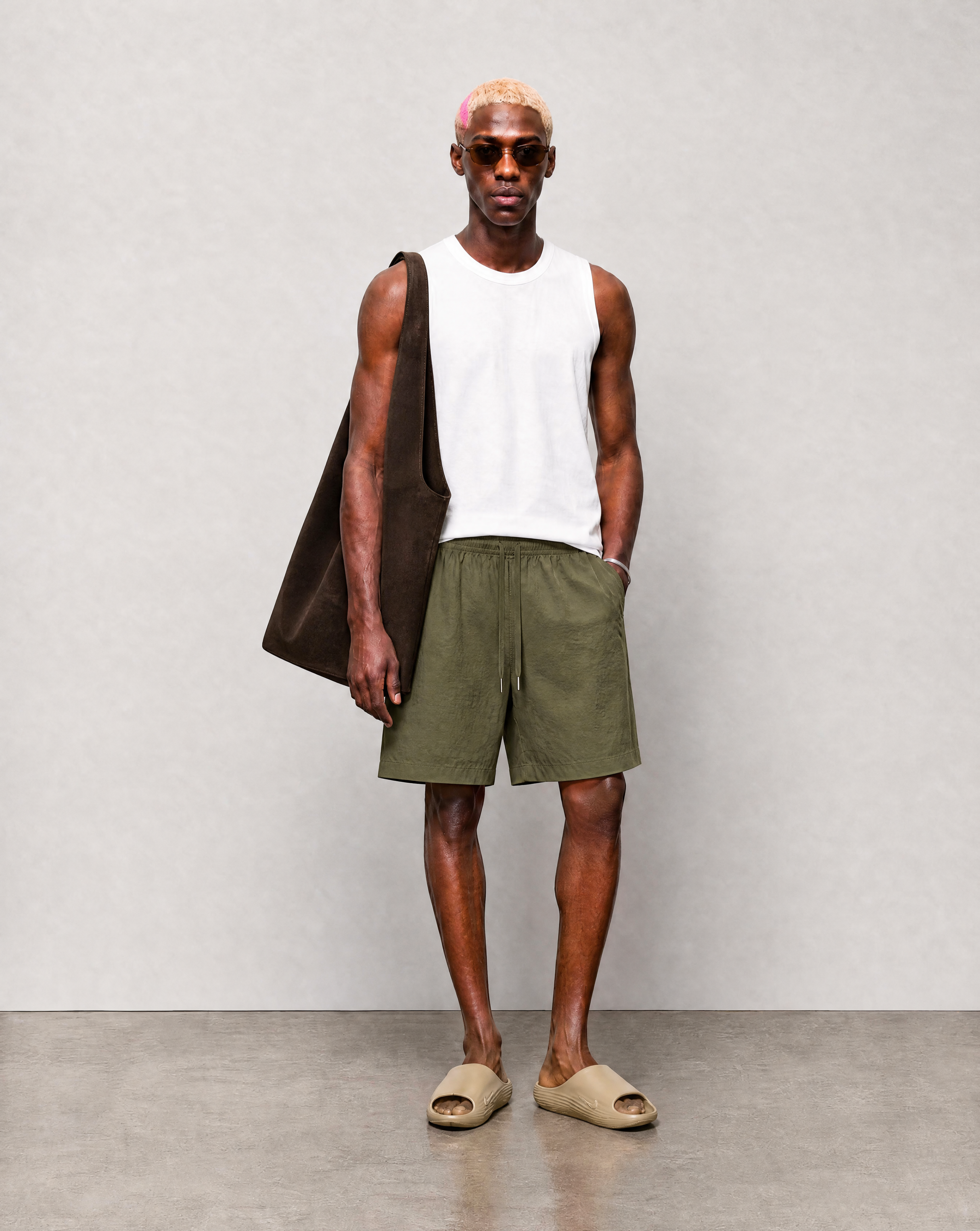 Bondi Shorts - Olive - front view