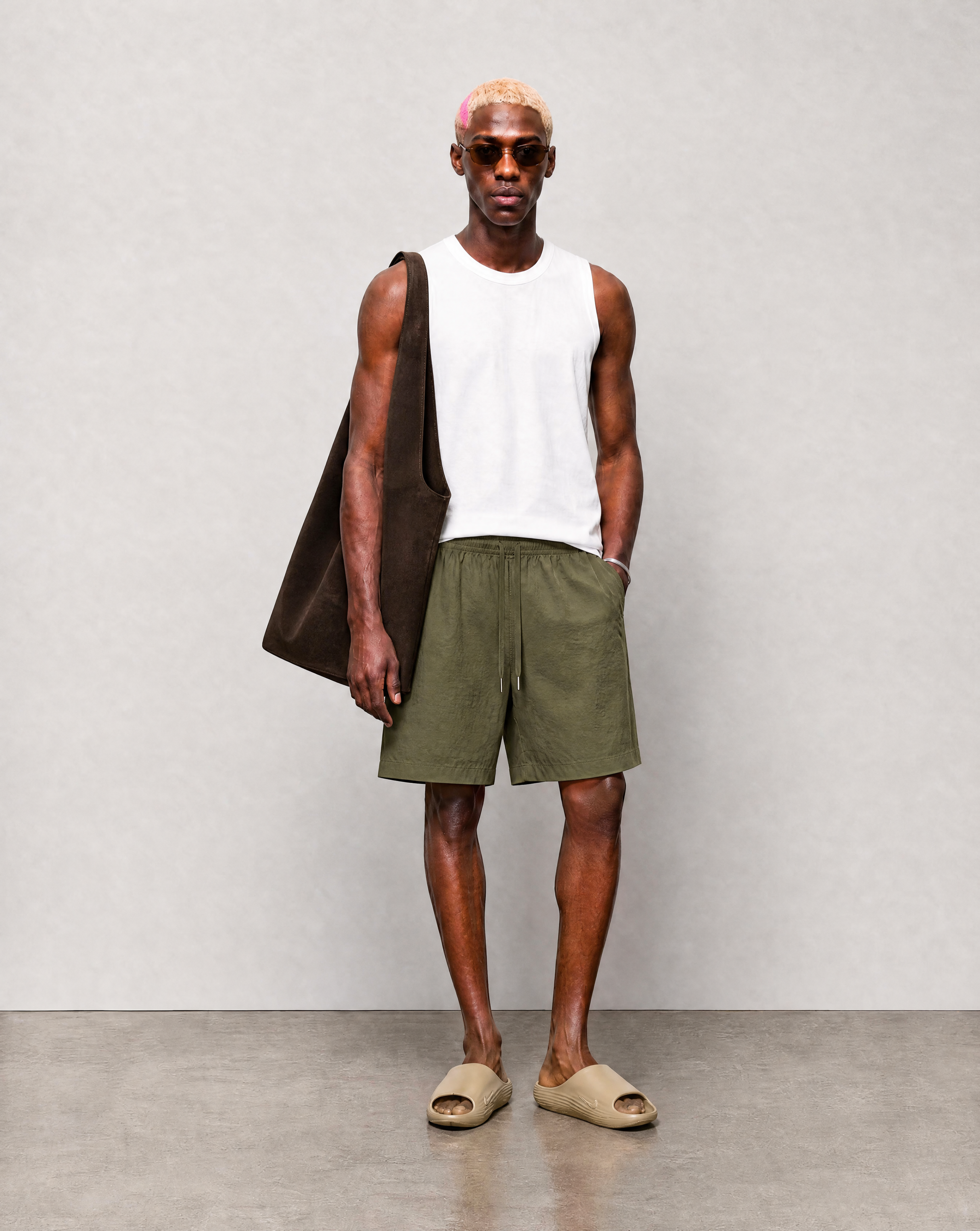 Bondi Shorts - Olive - front view