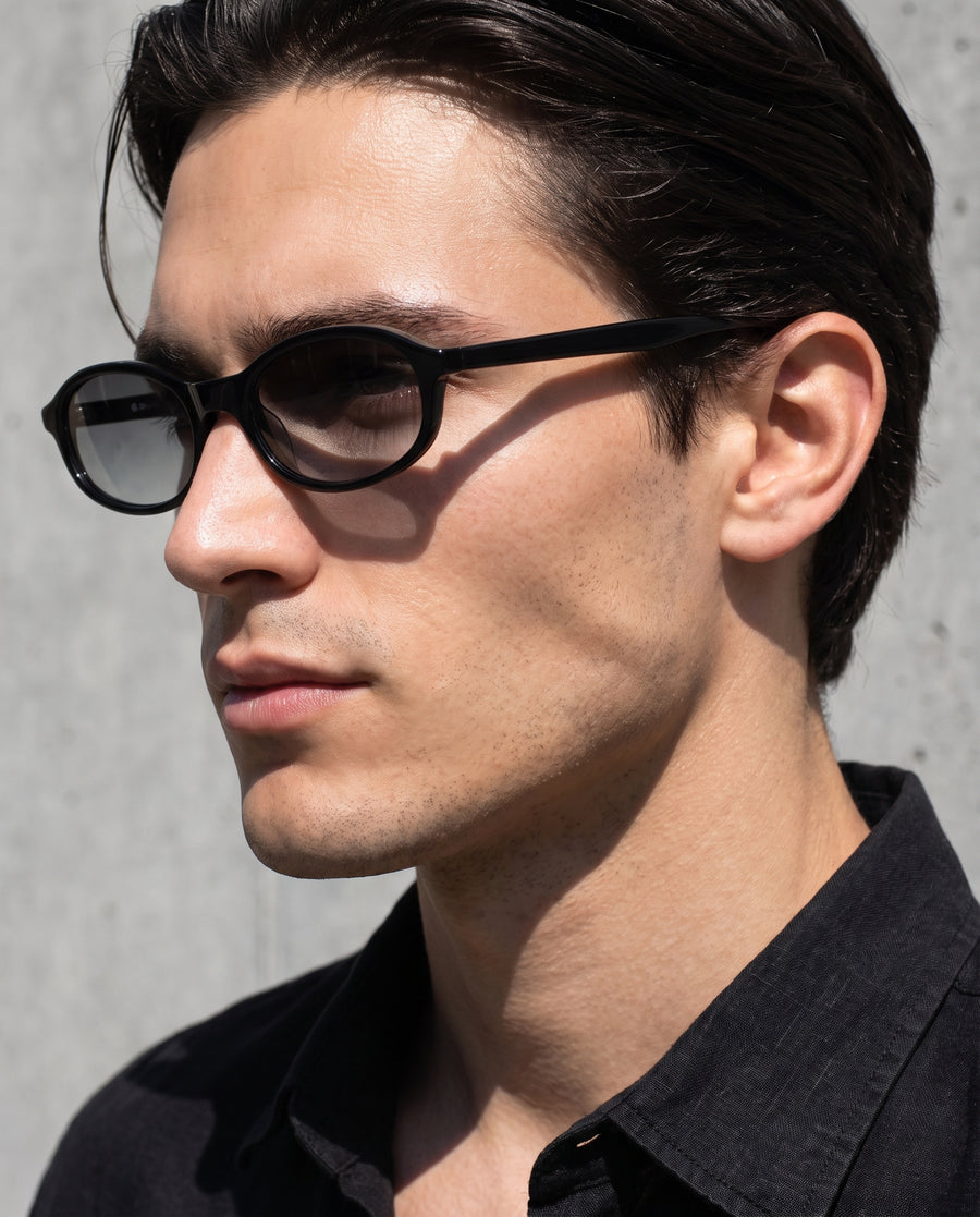 Mykonos Sunglasses - Black Frame, Grey Lens