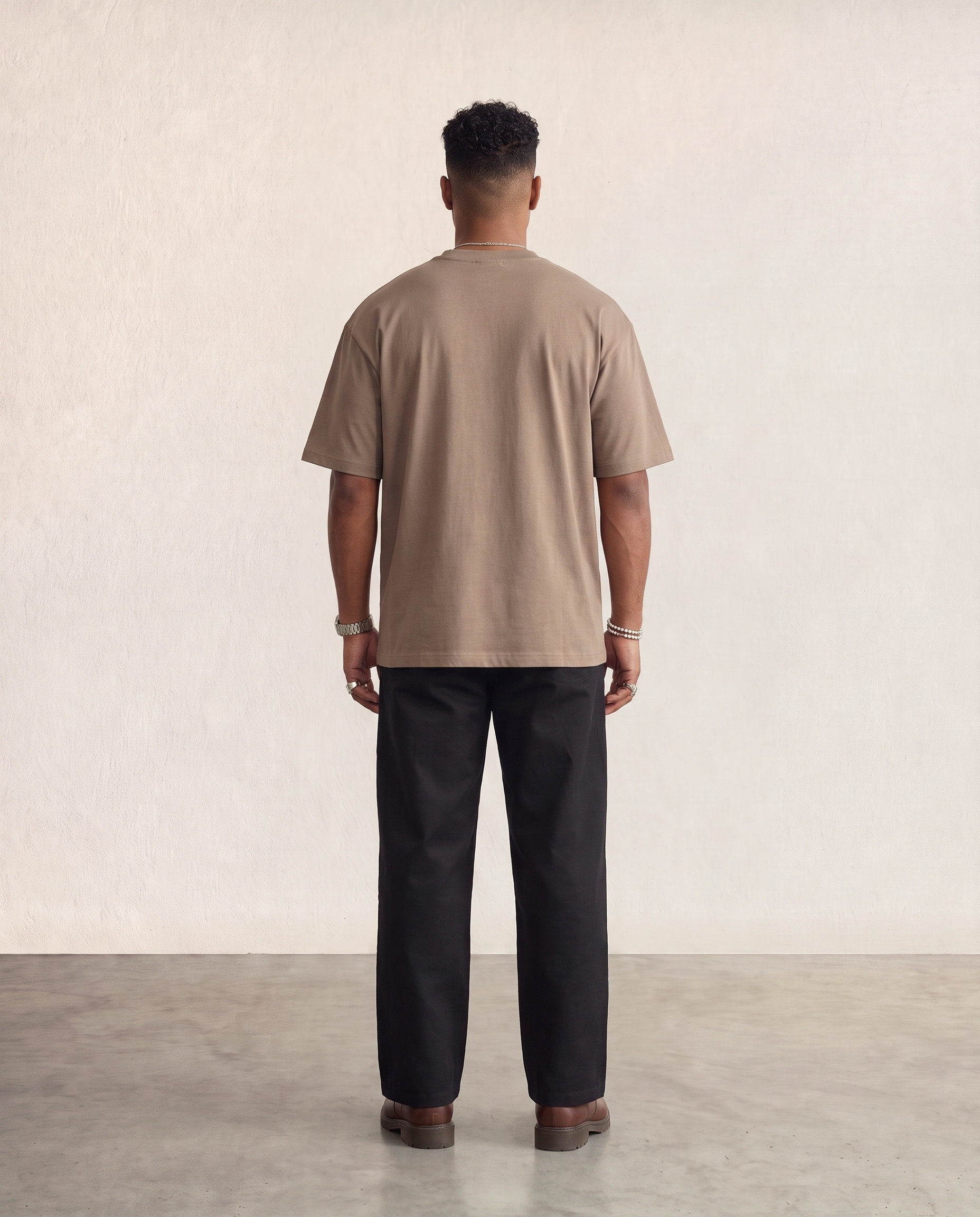 Hipland Frame Tee Brown back