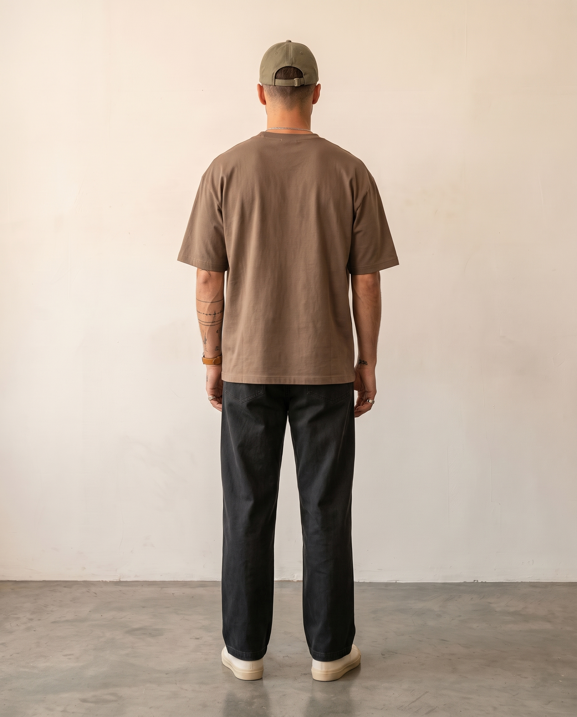 Hipland Frame Tee Brown - back view