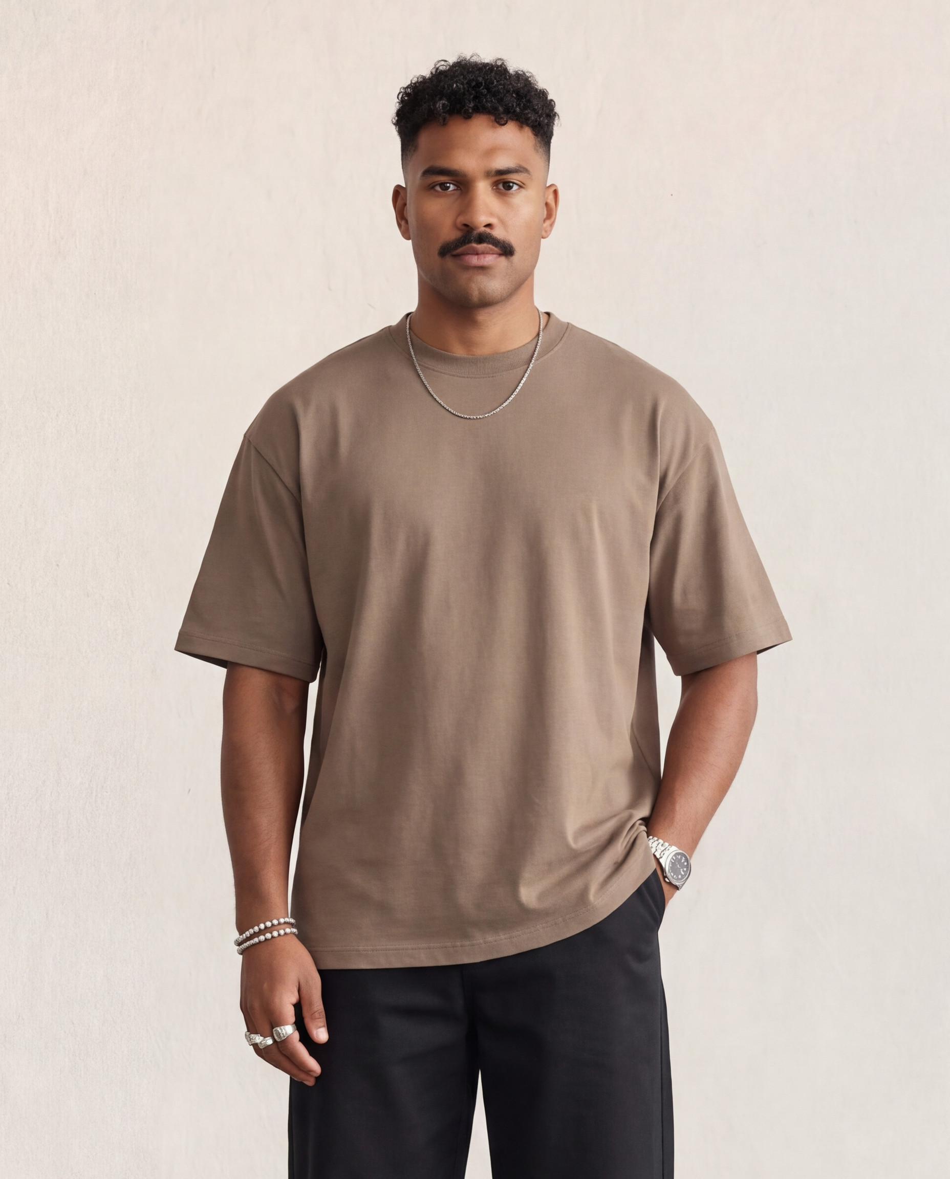 Hipland Frame Tee Brown front