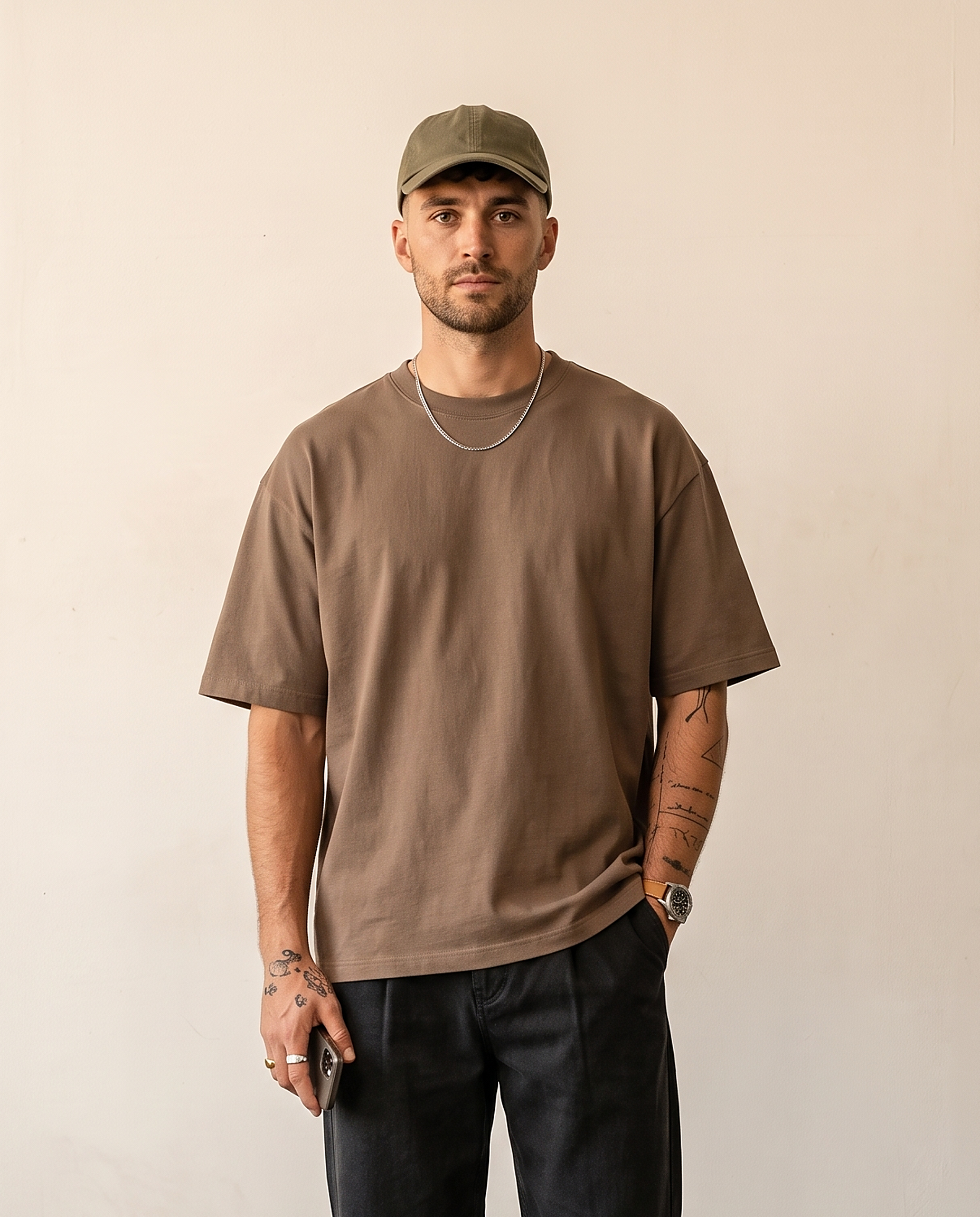 Hipland Frame Tee Brown - crop view