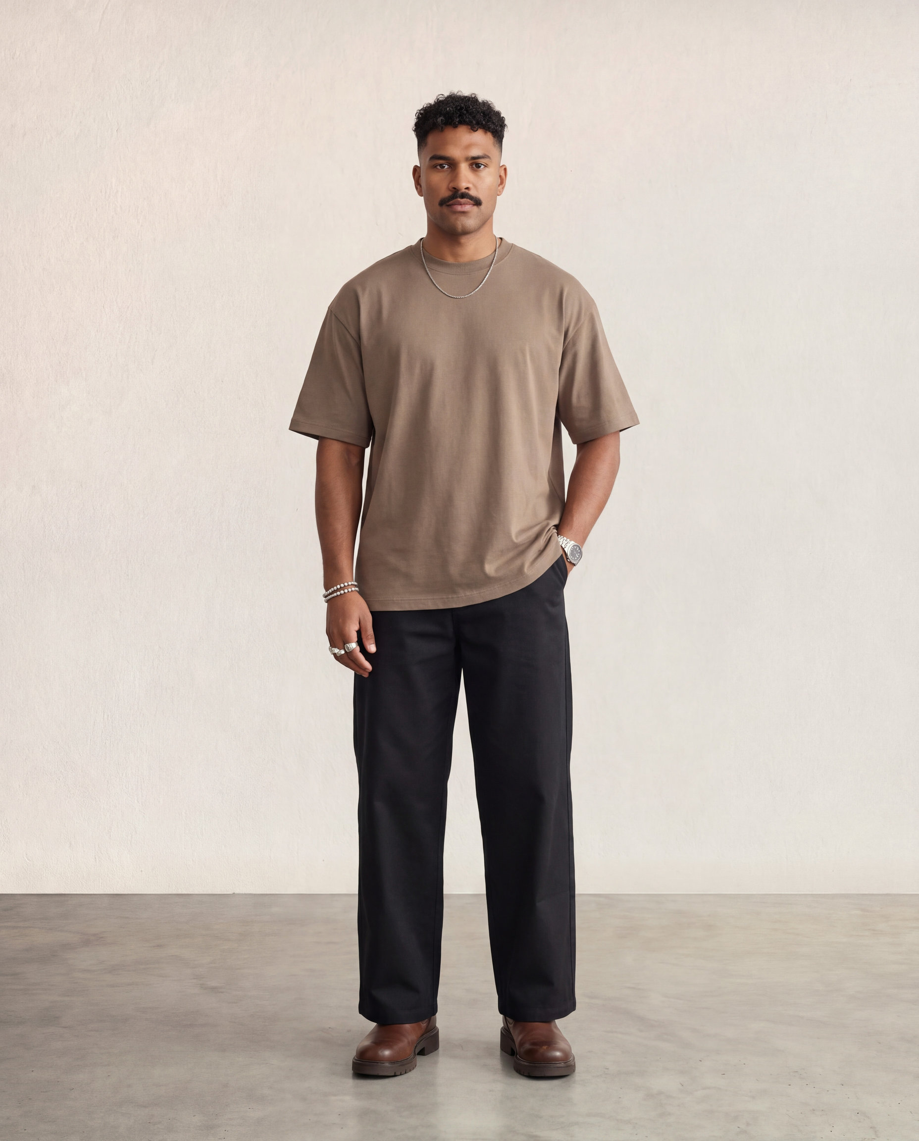 Hipland Frame Tee Brown front