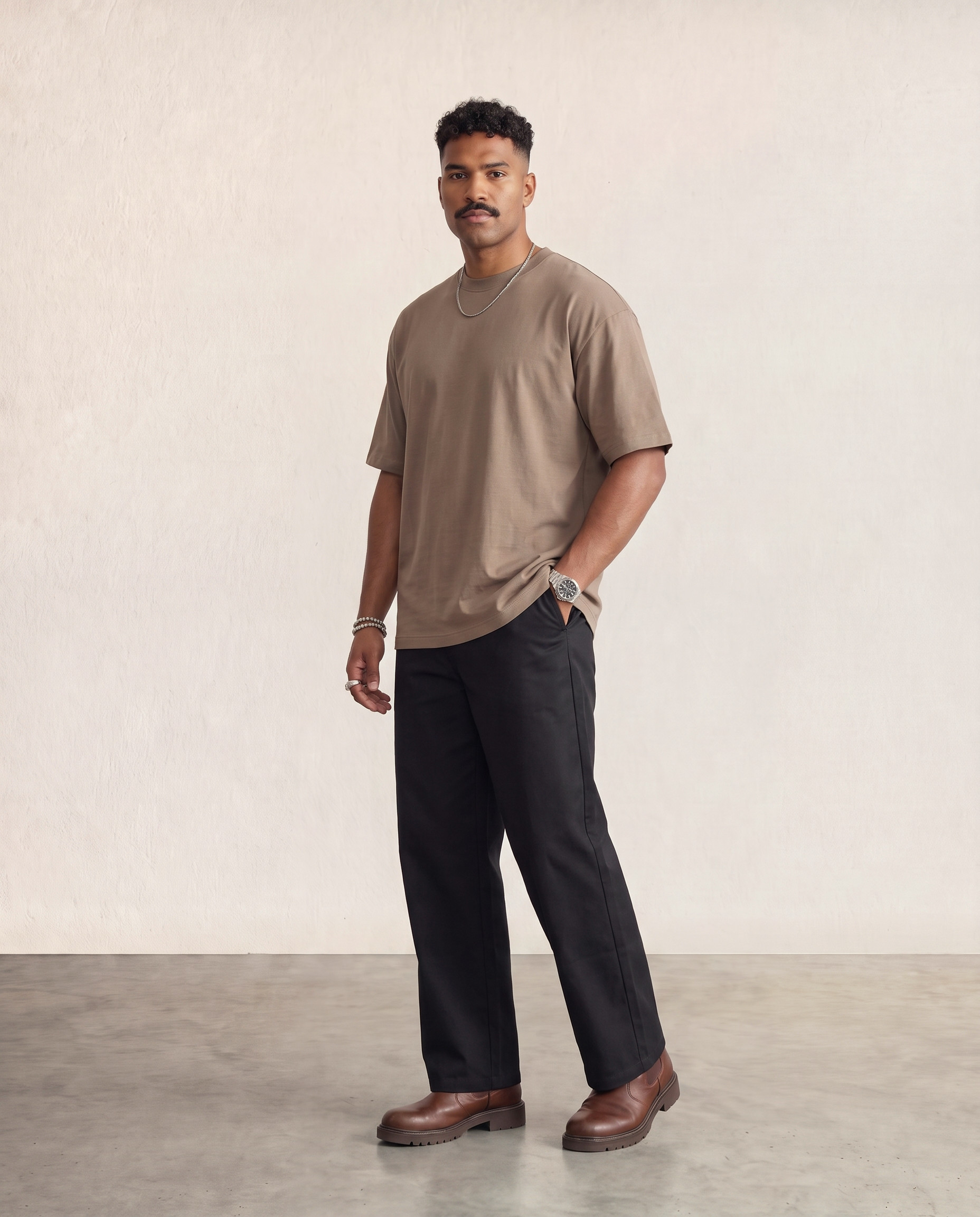 Hipland Frame Tee Brown side